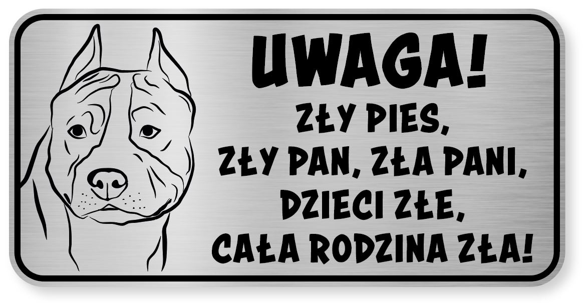 

Tabliczka uwaga pies Amstaff