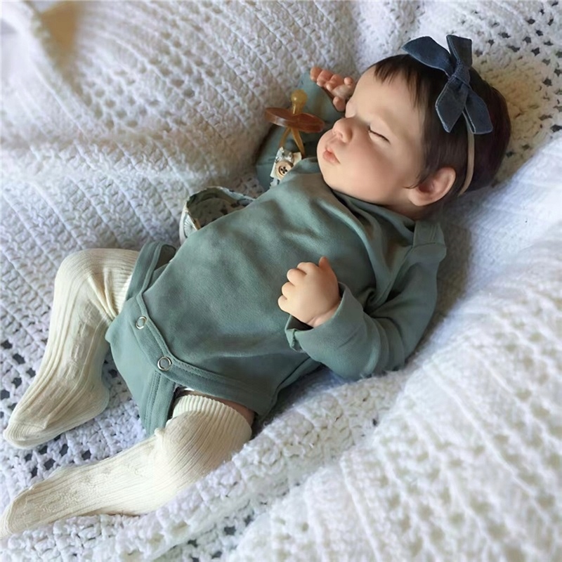 Śpiąca lalka reborn jak prawdziwe niemowlę, 49 cm