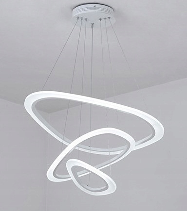 Led stropná lampa Modern Rings| 60 cm|variabilné svetlo|diaľkový ovládač|56 W|trojuholníková