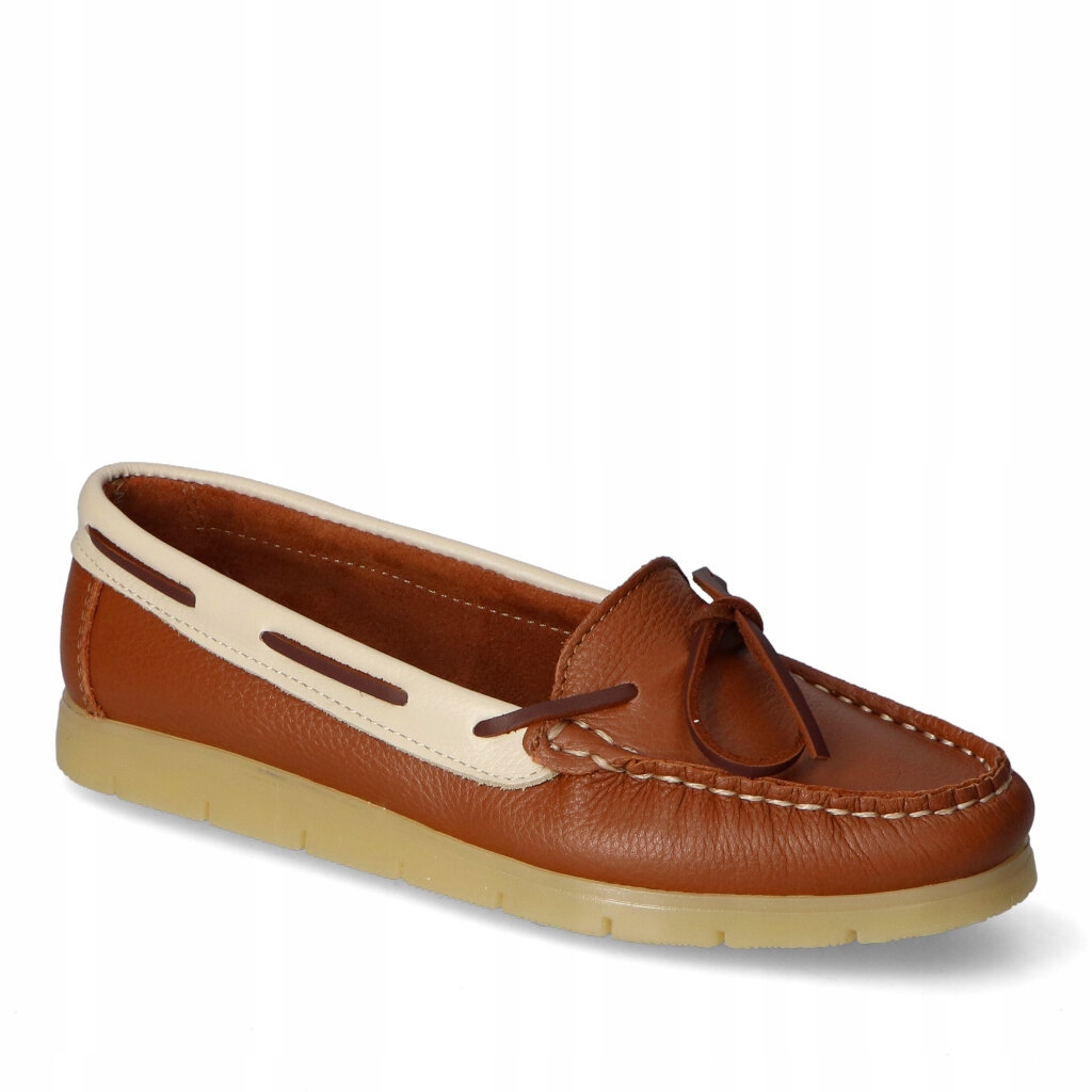 Mokasíny Hee 93498/Cuero-Beig Hnědé lico 40