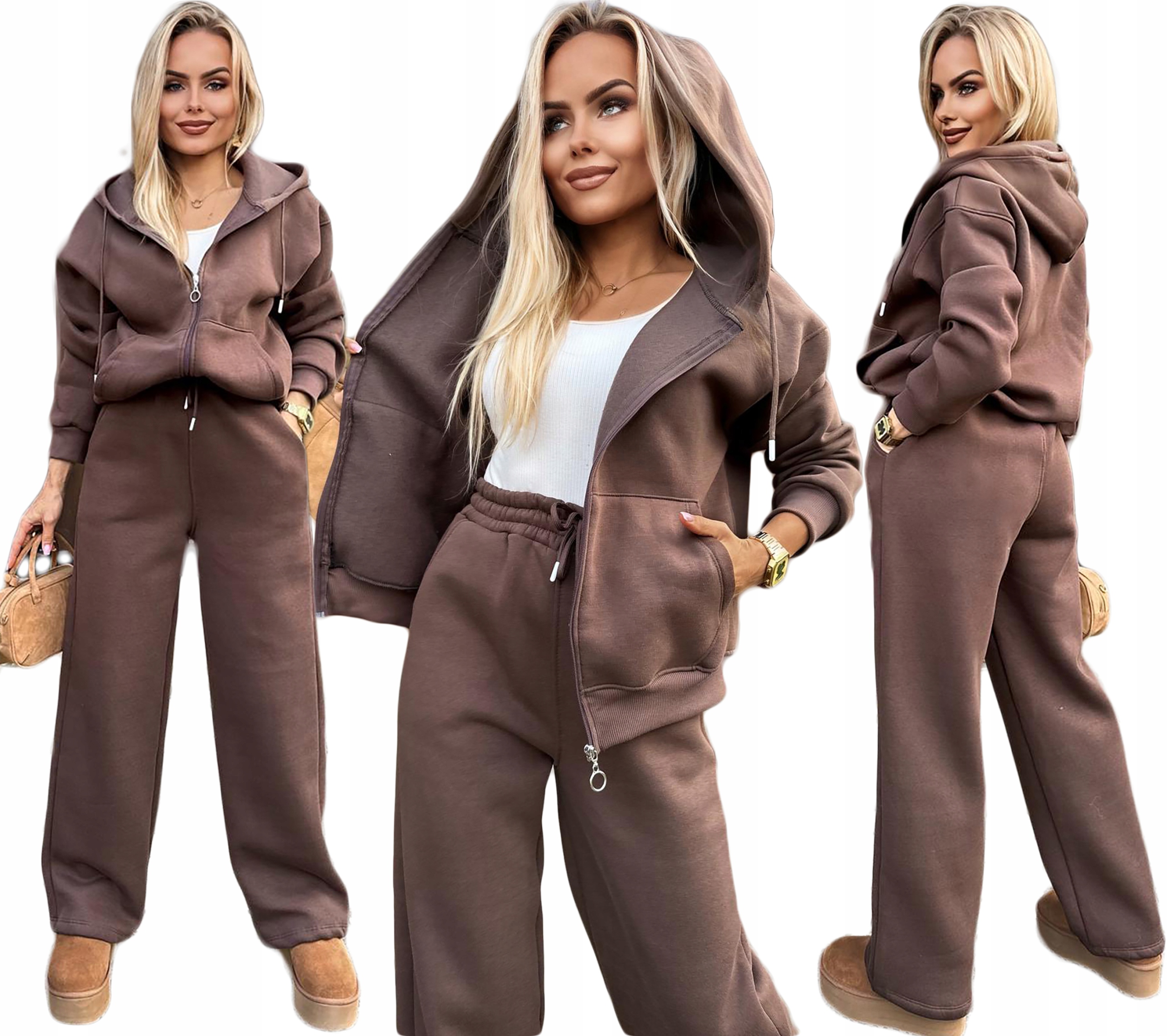 Čokoládový tepláková souprava Teplákovka kalhoty rozepínací mikina M Arletta