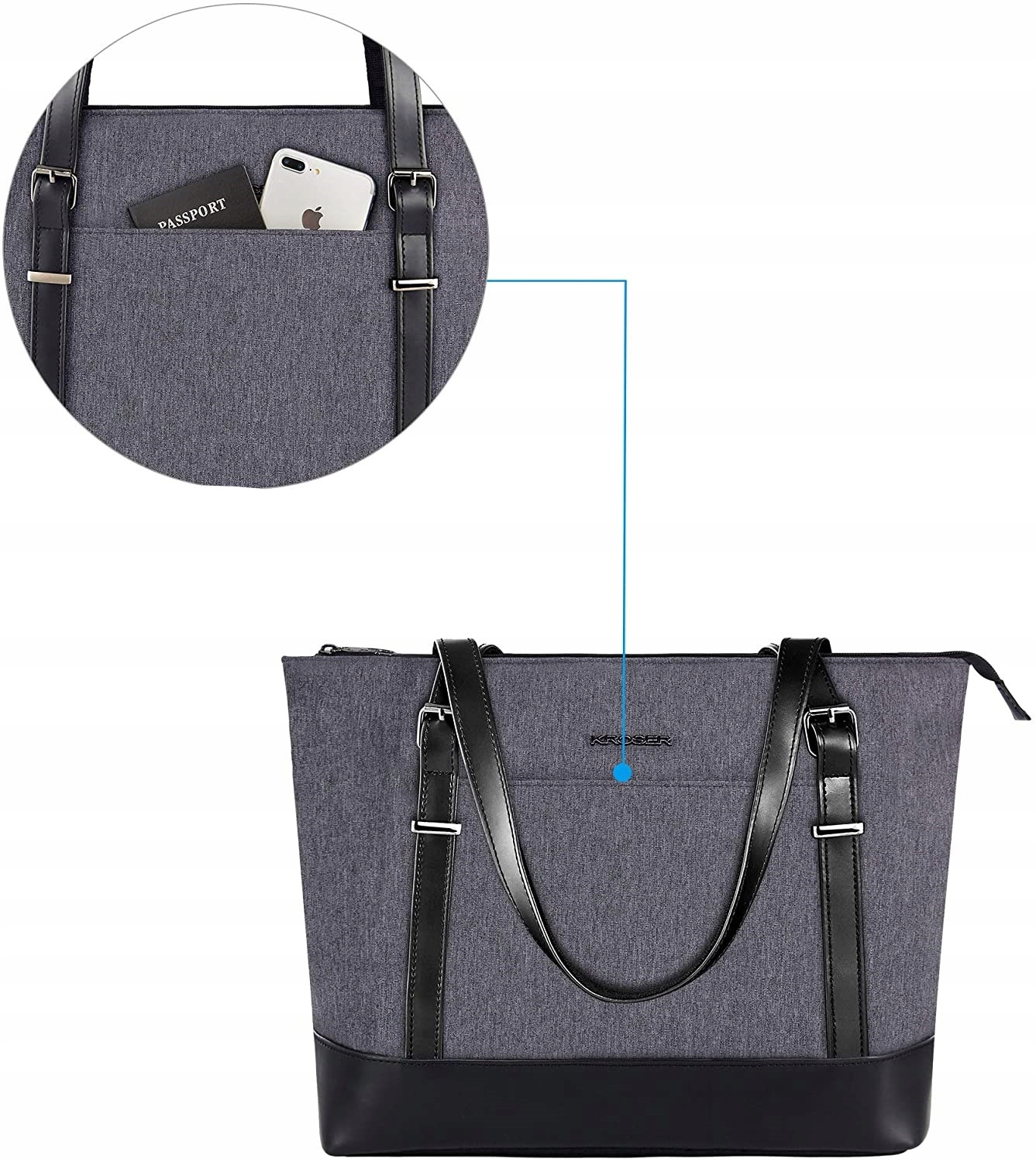 KROSER TORBA TOREBKA NA LAPTOPA 15,6" SZARA Marka Kroser