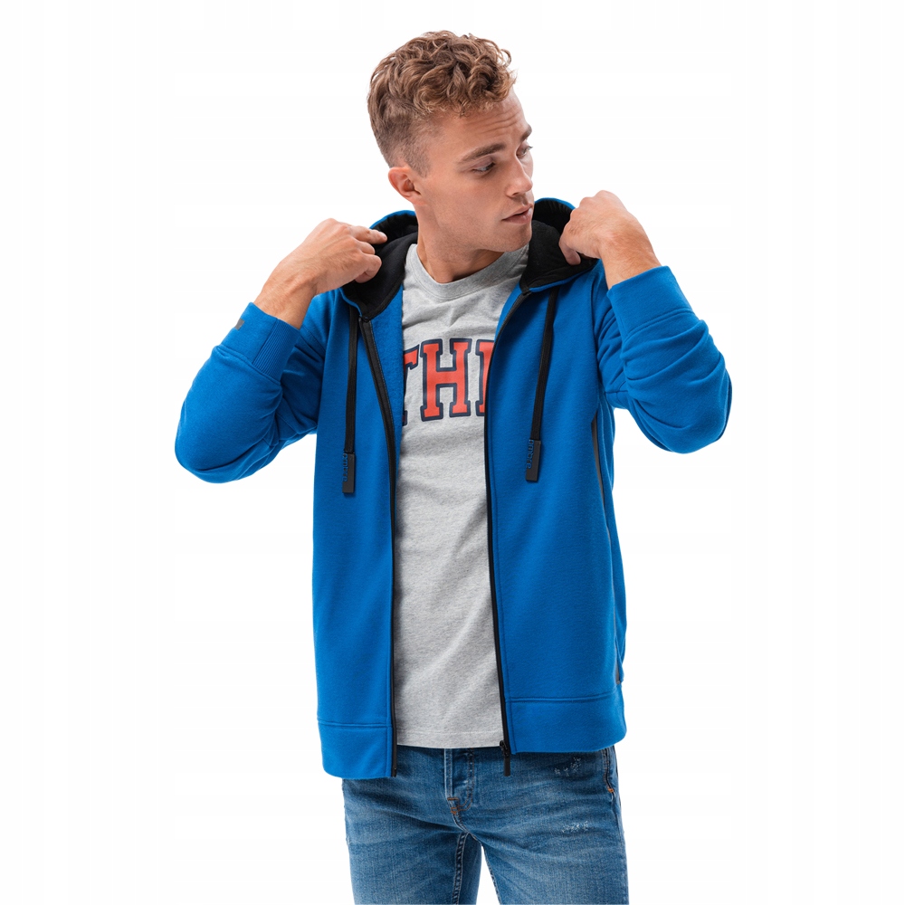 

Bluza męska rozpinana z kapturem B1076 nieb. XXL