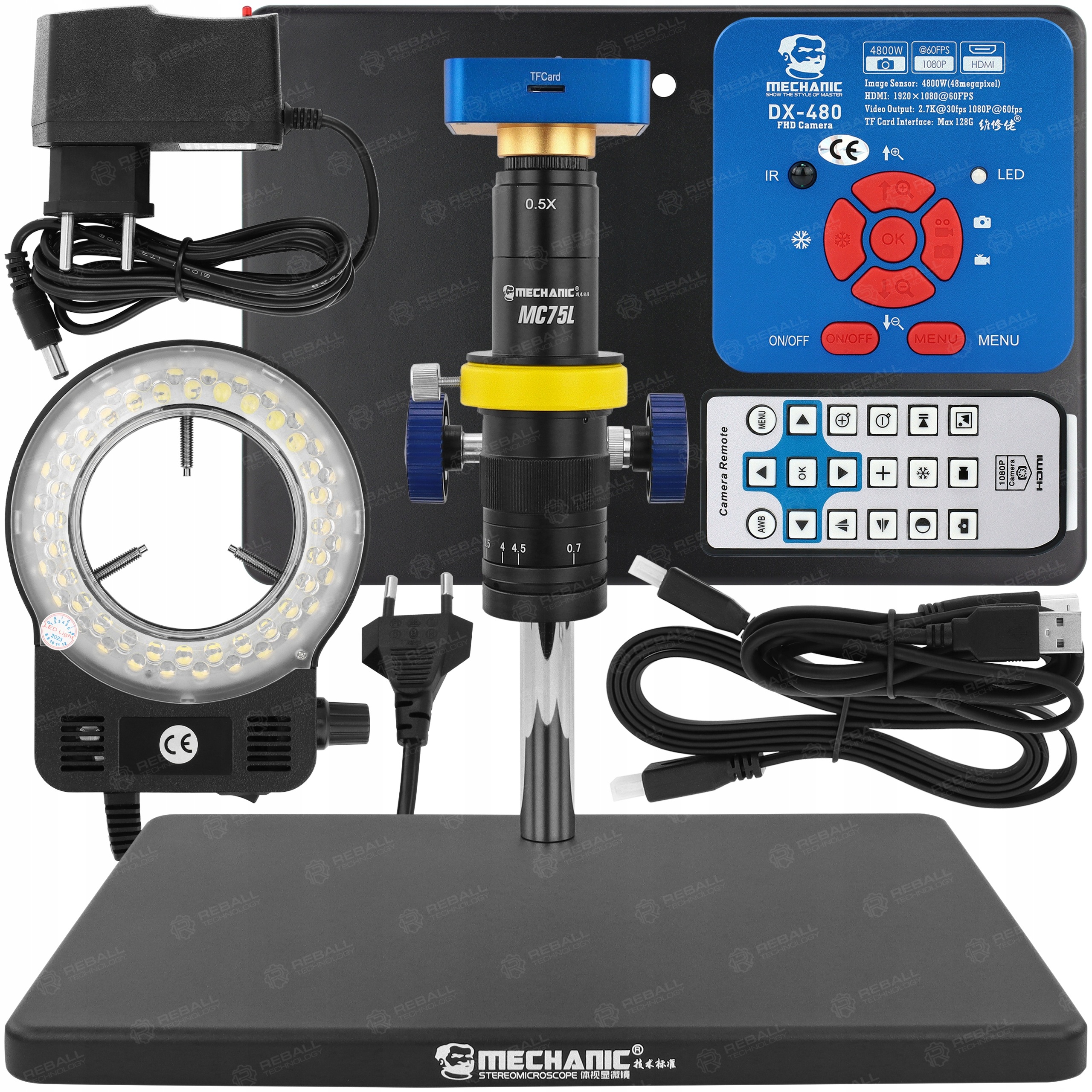 Mikroskop Pro Digitální Elektroniku Mechanic MC75L-B3 280x Kamera 2.7K 48MP