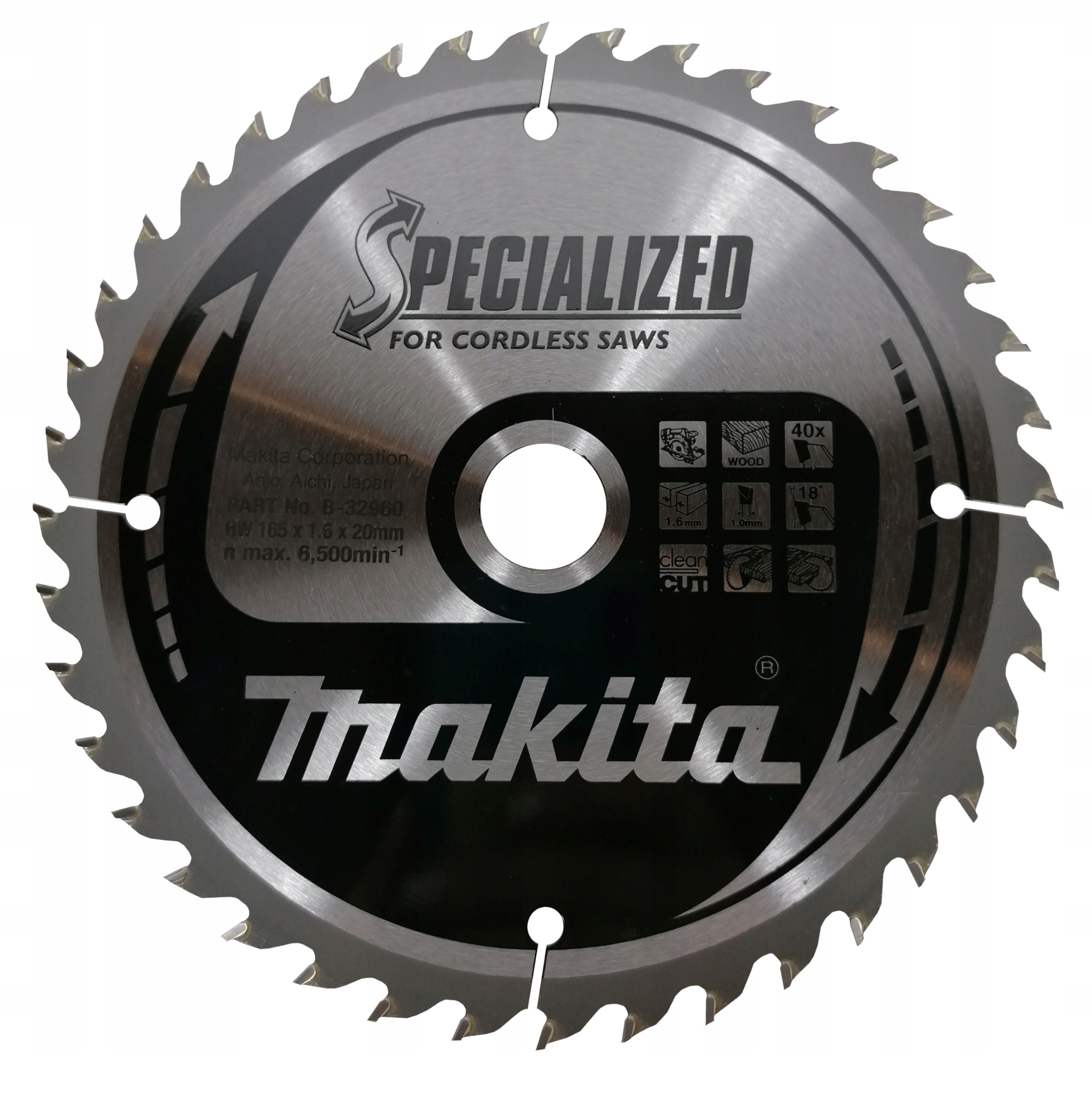 

Makita B-32960 tarcza tnąca do drewna 165x20mm 40z