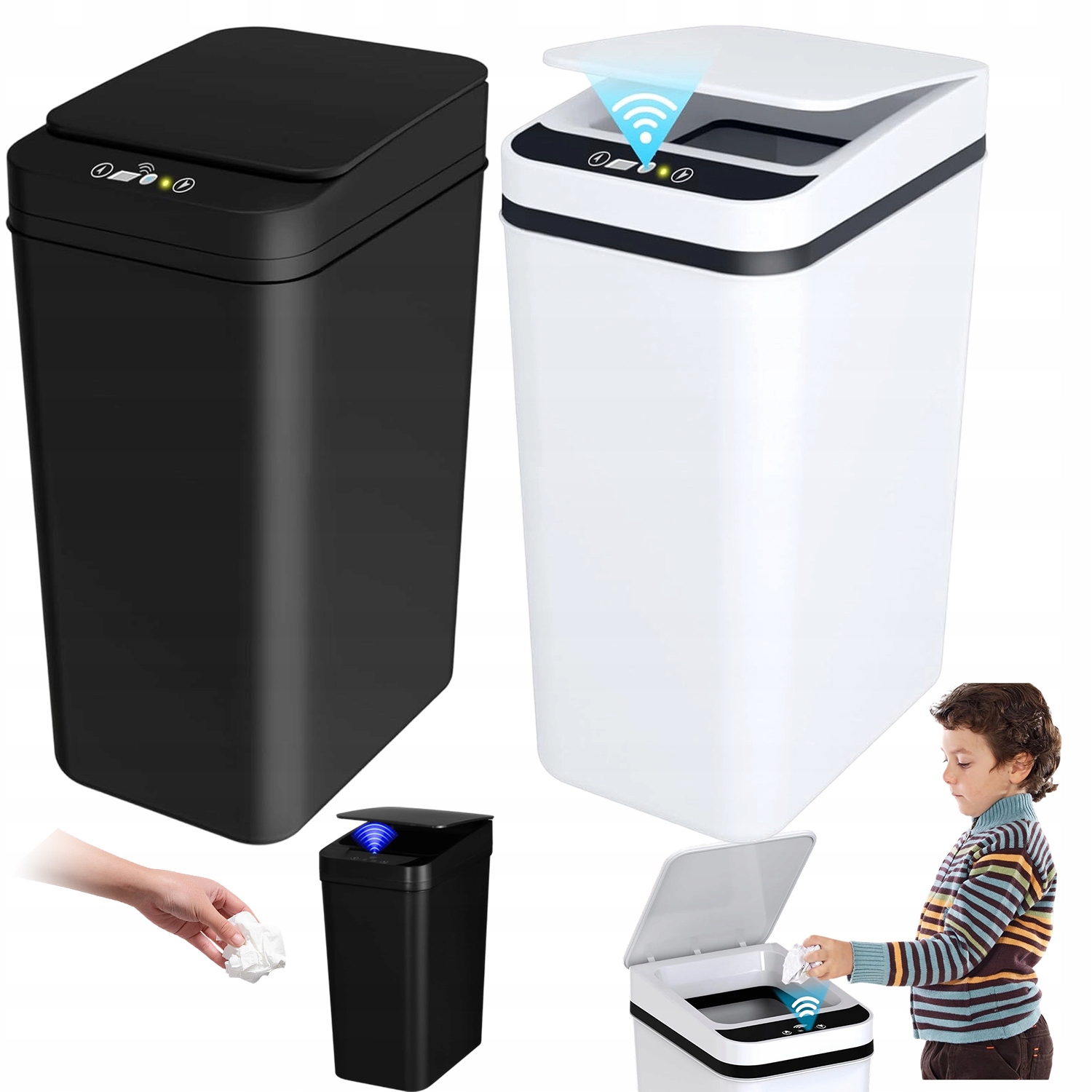 Levně Odpadkový Koš Automatický Se Senzorem 12L Voděodolnost IPX5 Sada 2