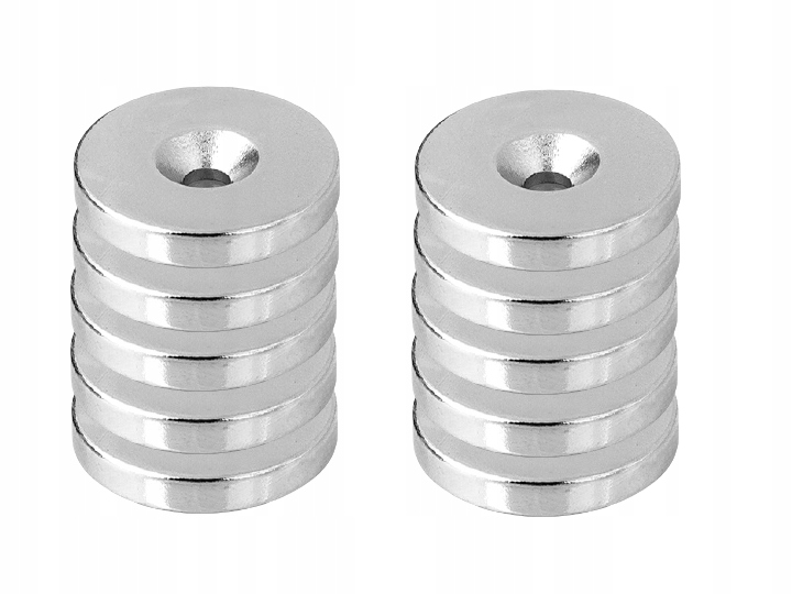 

Magnes Neodymowy 20x4 mm ot.7,5/3,5 Pod Wkręt 10st