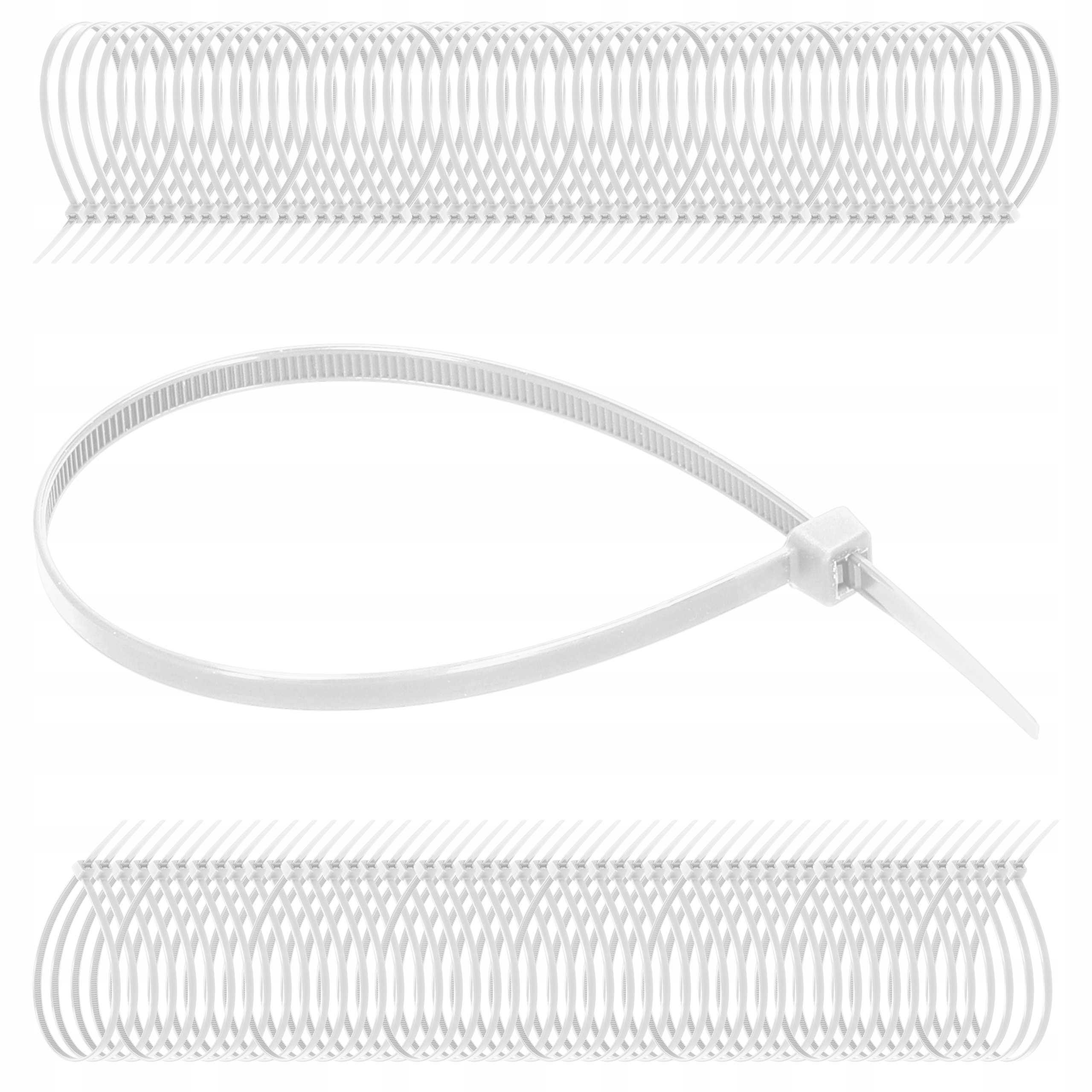 Opaski zaciskowe Trytytki kablowe 100 szt 3,6x300mm Mocne Wytrzymałe Białe