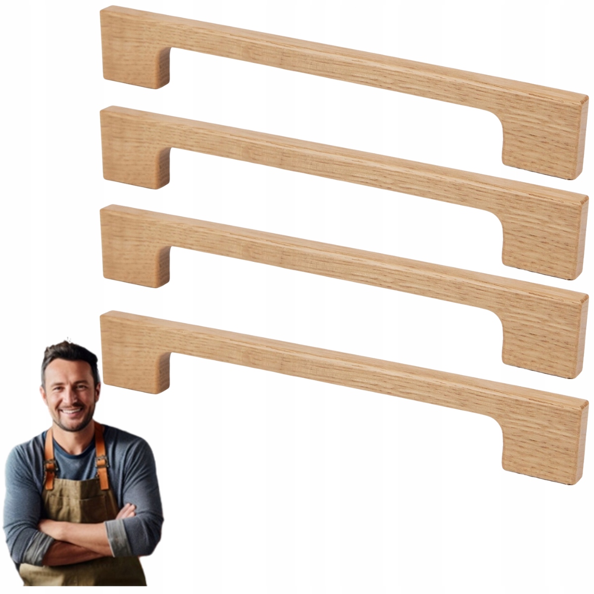 Nábytková Úchytka Dřevěný do skříňky Zásuvky Melvin 160 mm Dubový 4ks