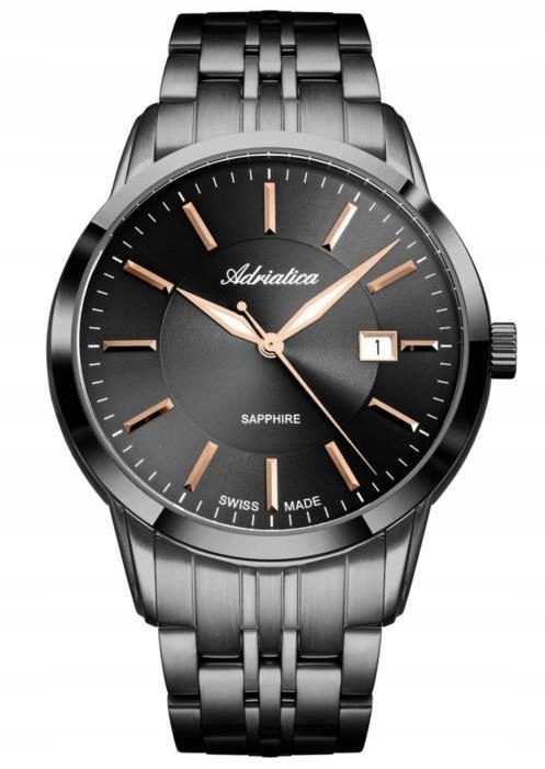 Nové Originální Pánské Hodinky Adriatica A8306.S1R6Q Safírové sklíčko, datum gravírování