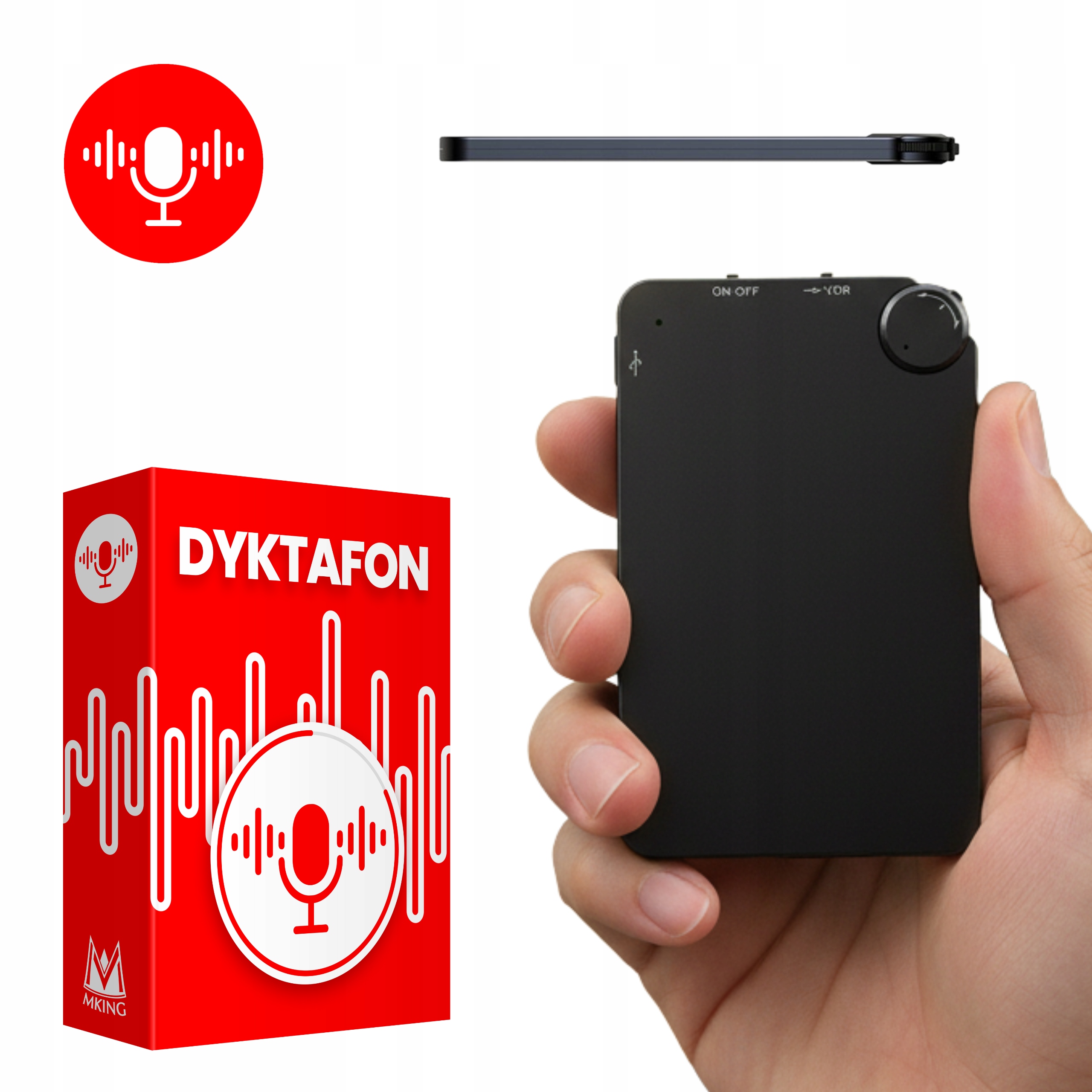 Ultratenký Mini Diktafón Aktivácia Hlasom Špionážne Odpočúvanie Detekcia