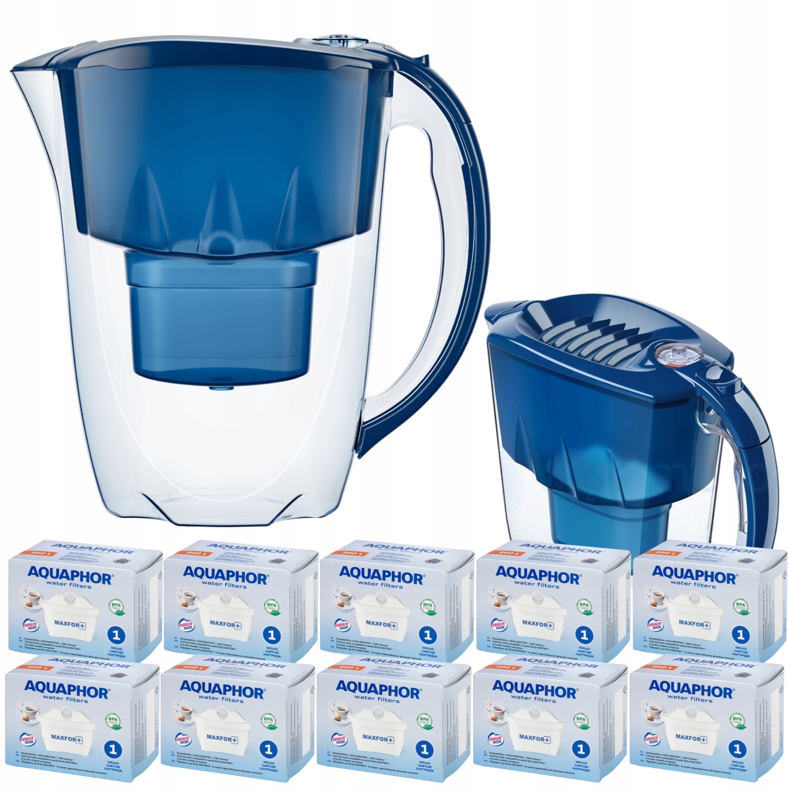 Filtrační konvice Aquaphor Amethyst 2,8 l, modrá, s 10 vložkami Maxfor+
