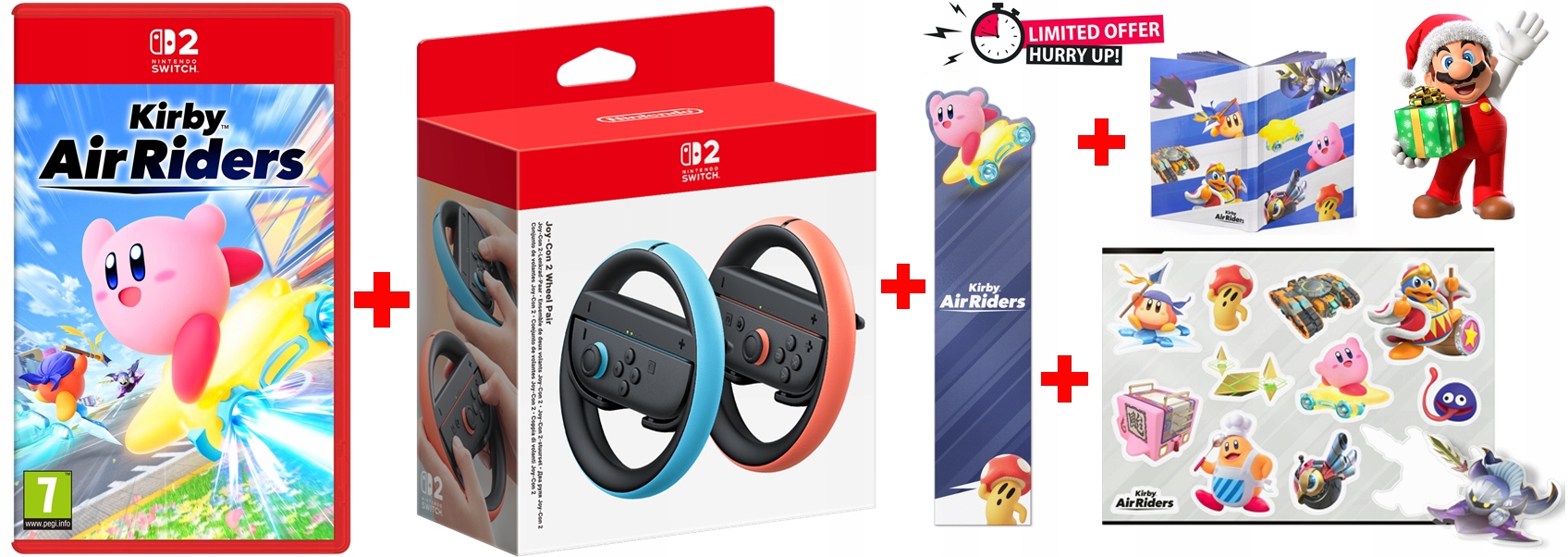 Dwie kierownice do Nintendo Switch 2 Kirby Air Riders Bonusy