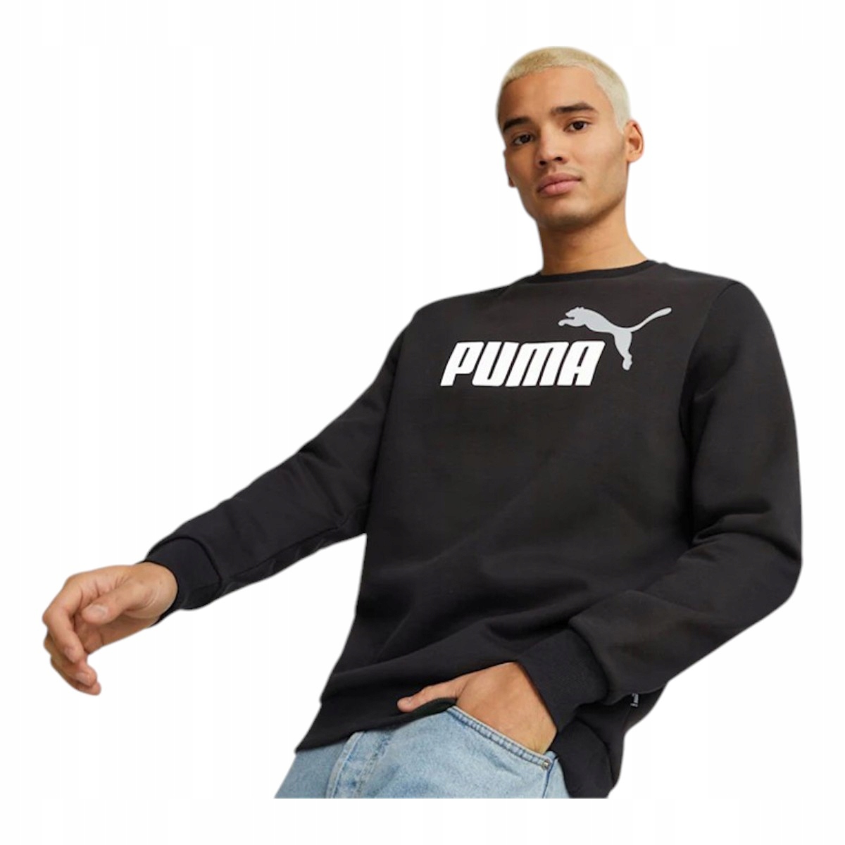 Puma Pánská Mikina Ess+ 2 Col Big Logo Crew Černá vel. M