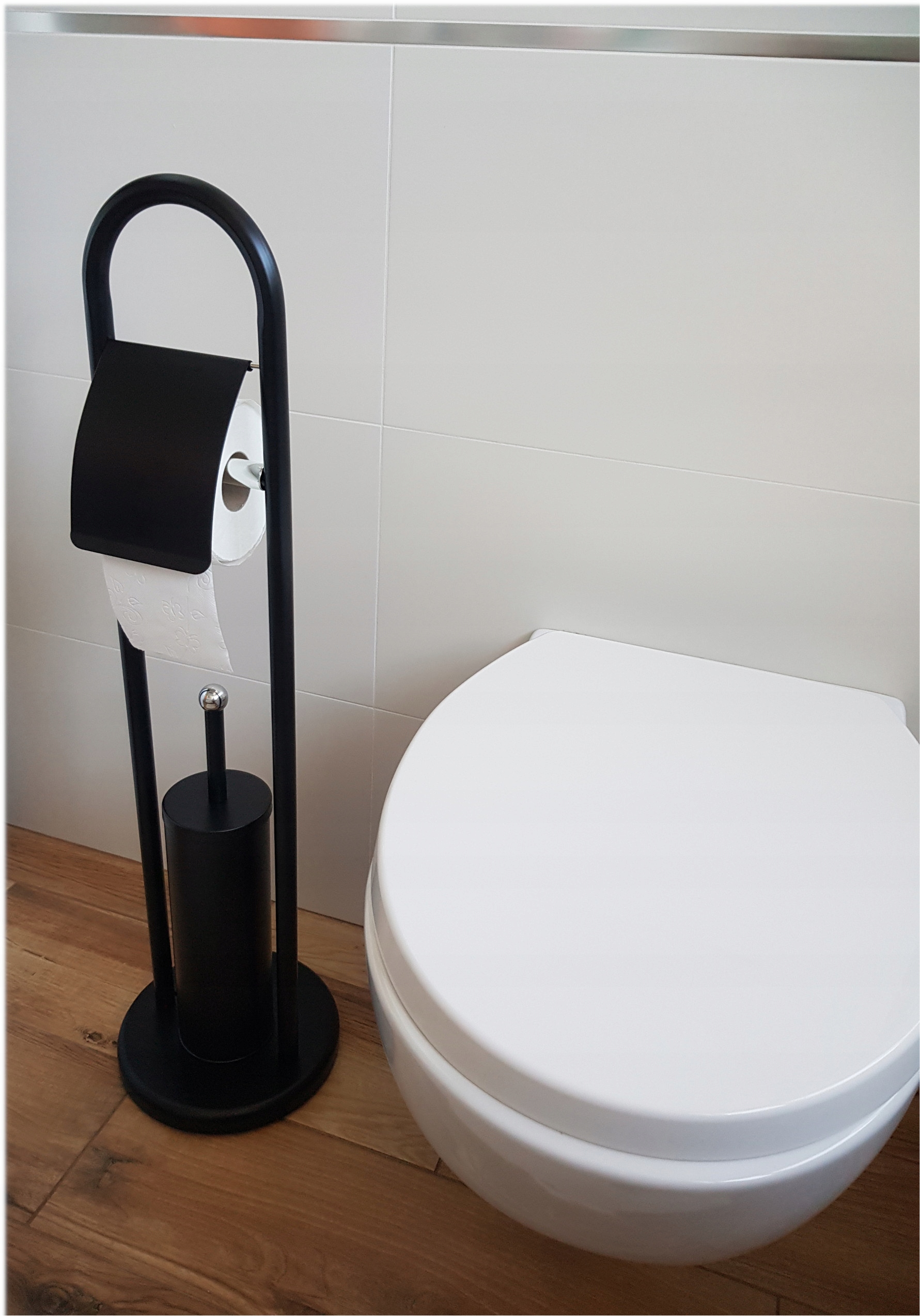 STOJAK WC NA PAPIER TOALETOWY CZARNY SZCZOTKA Wysokość produktu 82 cm