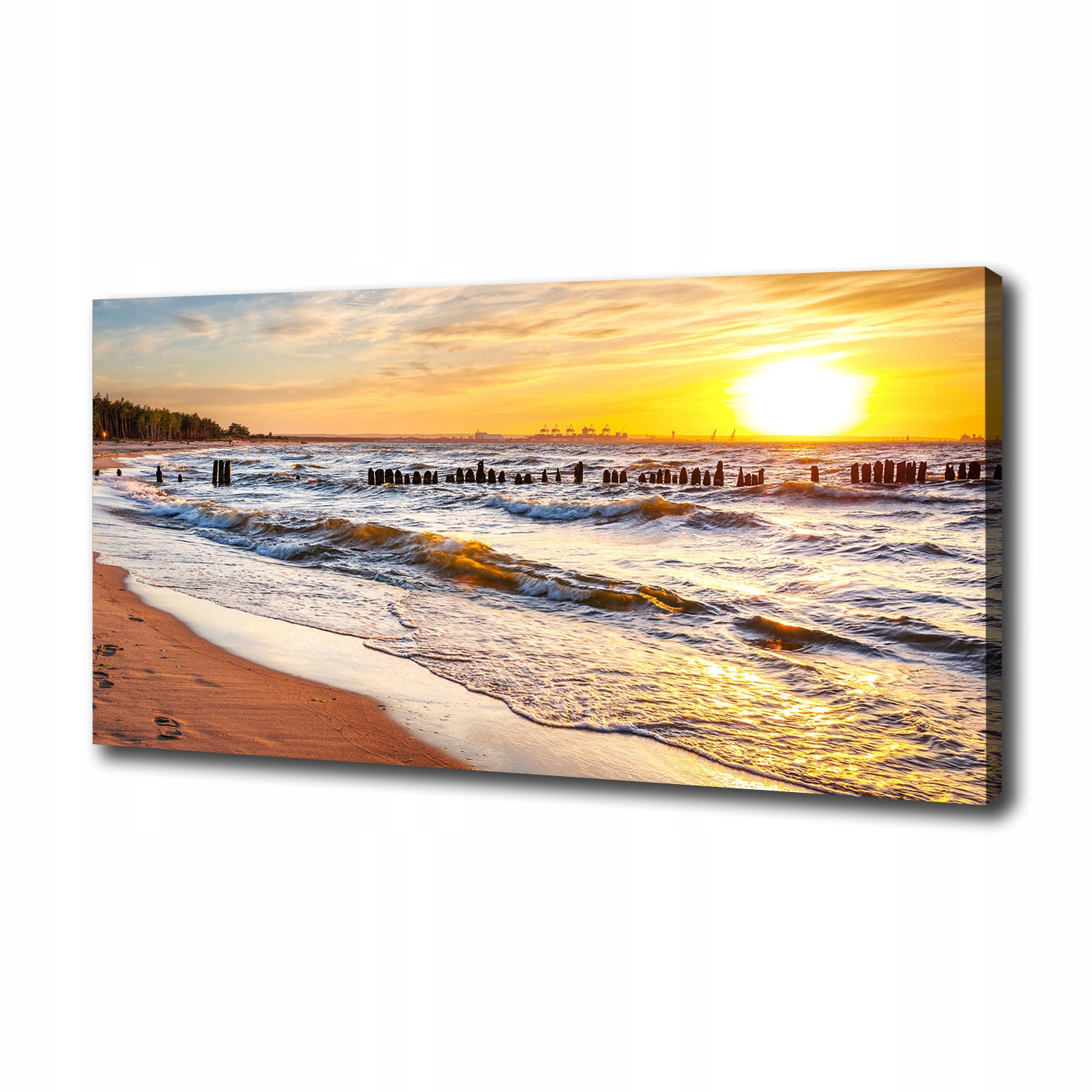 

Foto obraz na płótnie Zachód słońca plaża 100x50cm