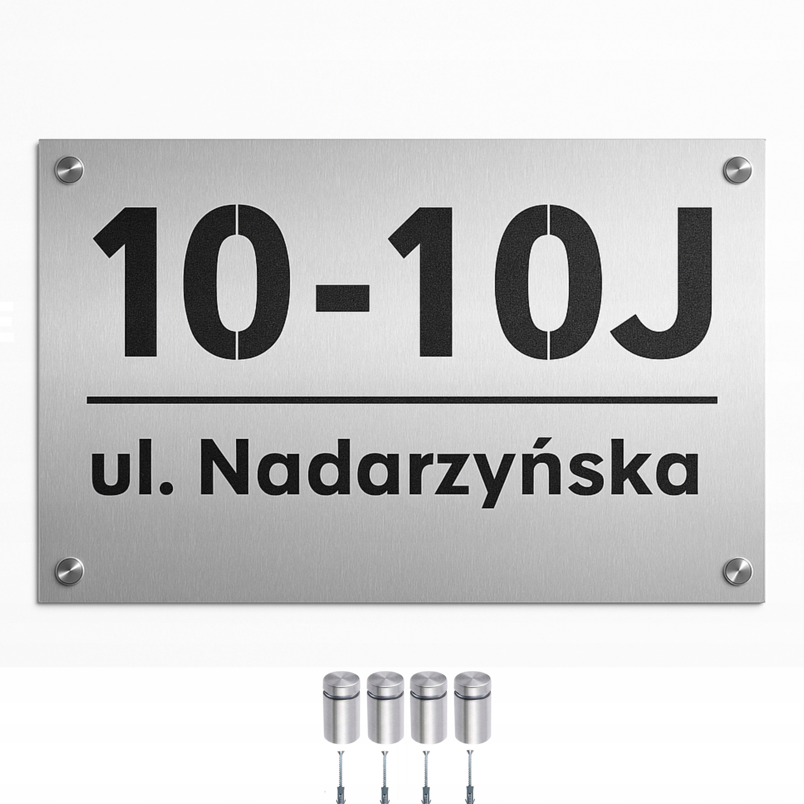 Adresní štítek Premium Nerezová Ocel (laser) s číslem domu, černý