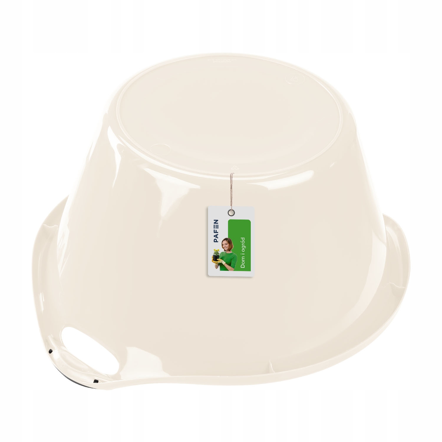 Trzy miski okrągłe 37cm 41cm i 55cm beżowe Kształt okrągły