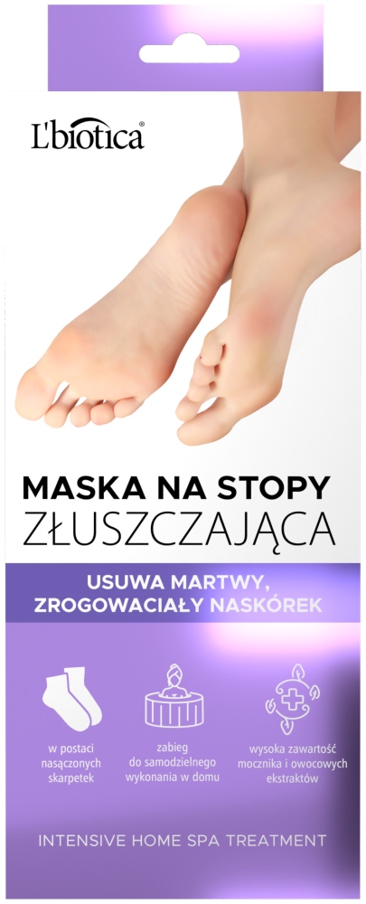 

L'biotica Złuszczająca maska na stopy skarpetki