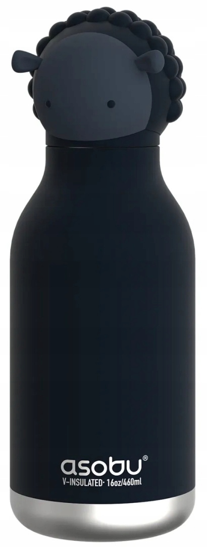 Butelka Termiczna Ze Słomką Bestie Owca Czarna 460 ML Asobu