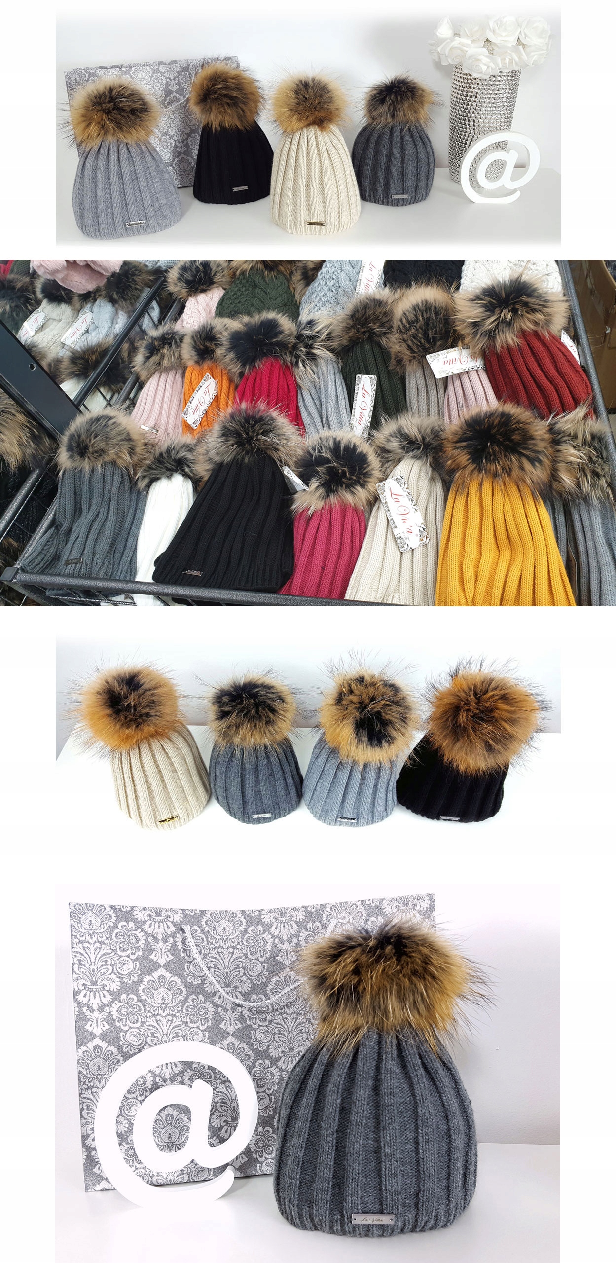 ALICE CZAPKA ZIMOWA MEGA POMPON JENOT KASZMIR WOOL Marka inna