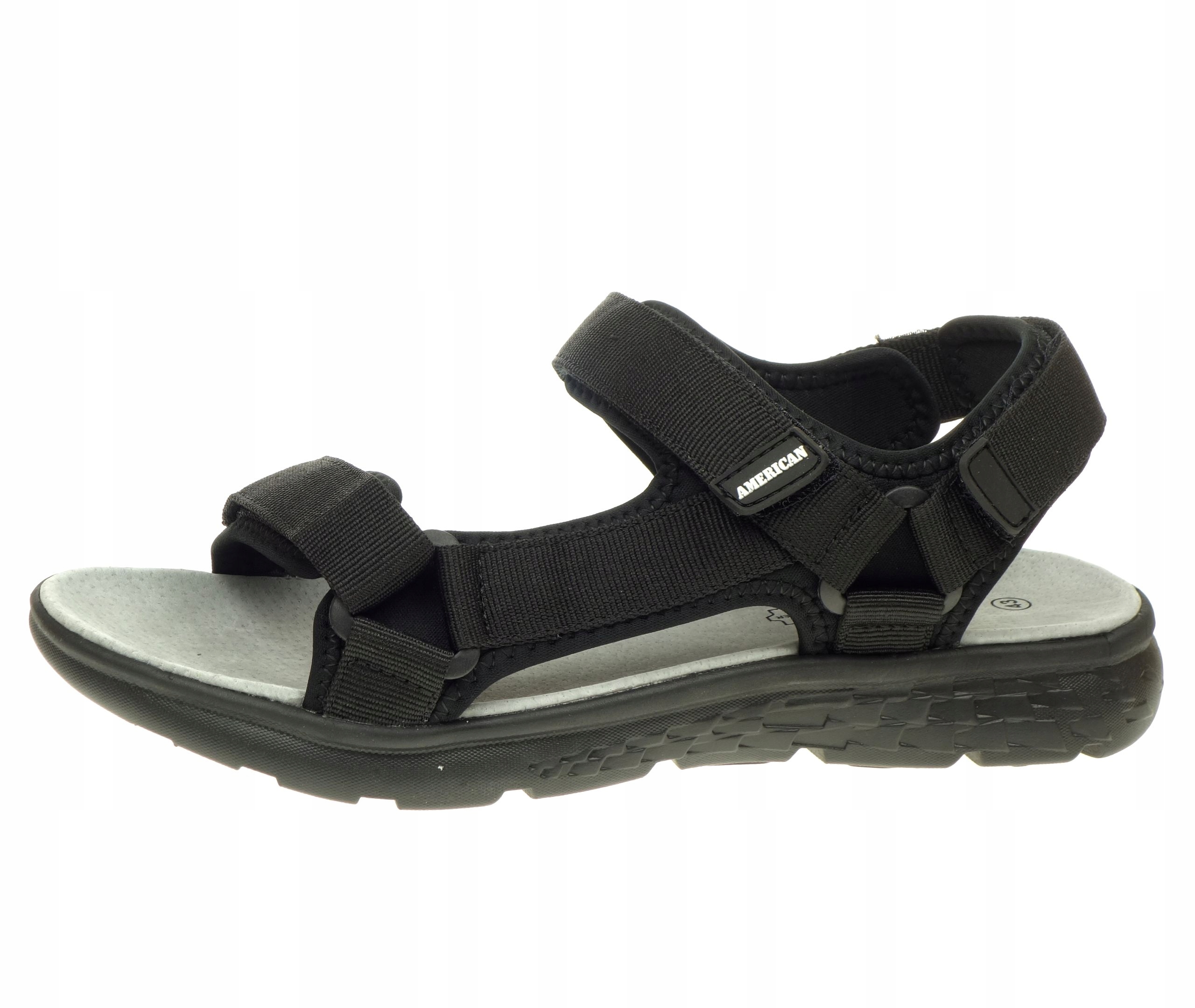 Pánské sportovní sandály American Club Lehké na suchý zip Černé Trekking 44