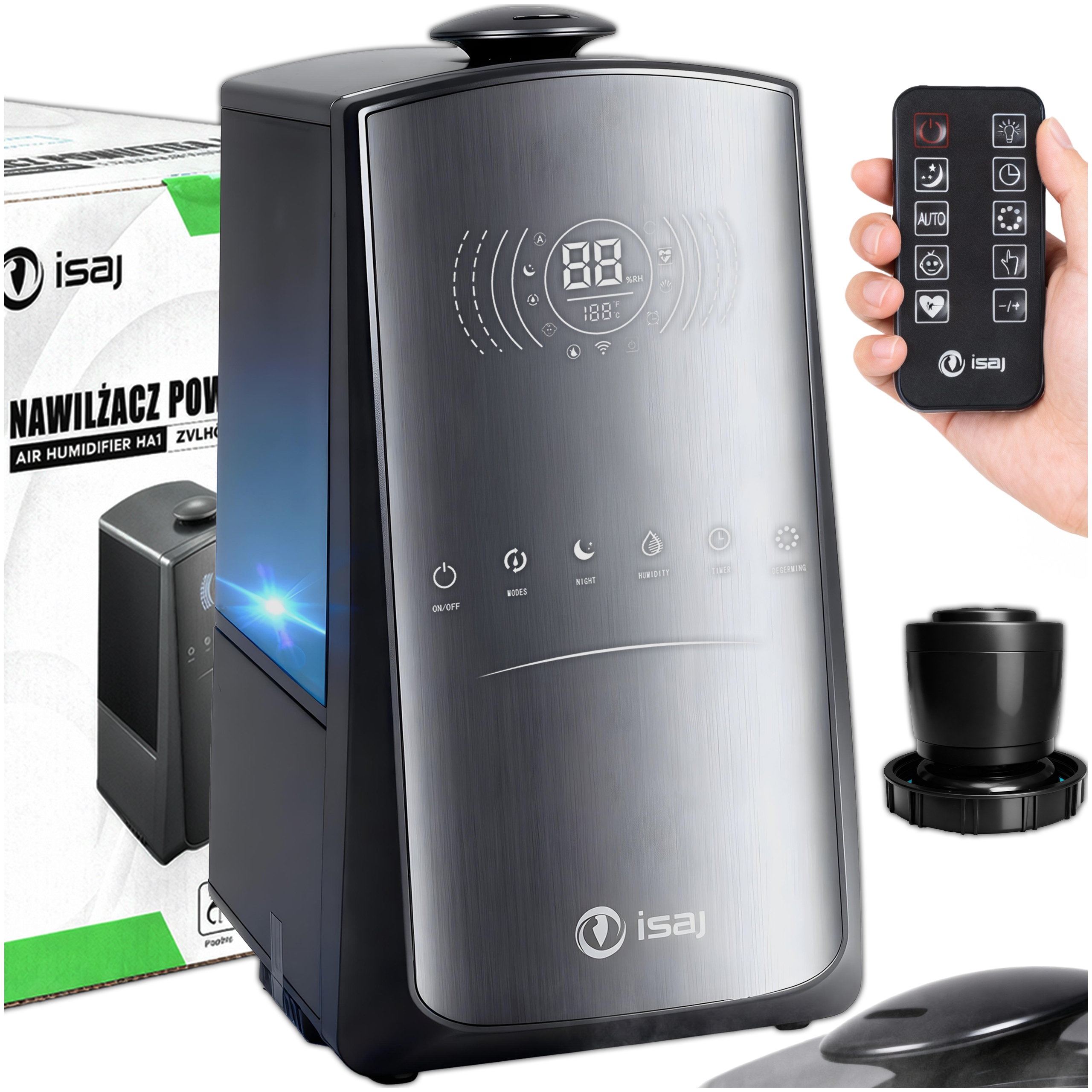 Nawilżacz Powietrza Oczyszczacz Jonizator Dyfuzor Aromaterapia Isaj HA1