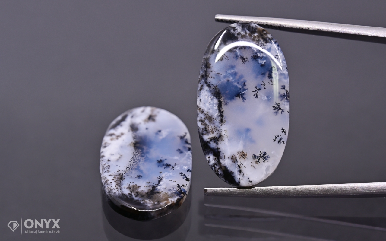 Dendritový achát z Turecka konvexní mělký Para ovál