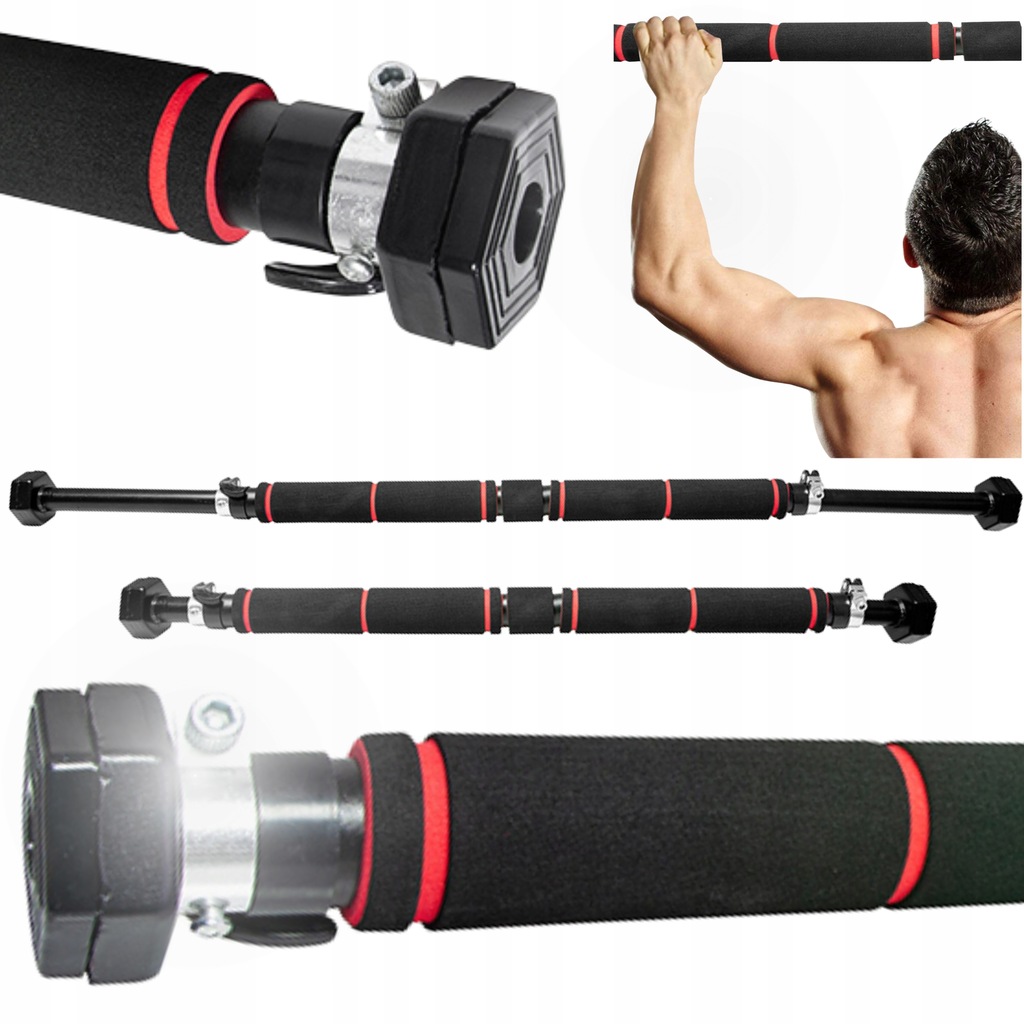 Drążek Do Podciągania rozporowy regulowany 64-100cm do drzwi Mocny do 150kg