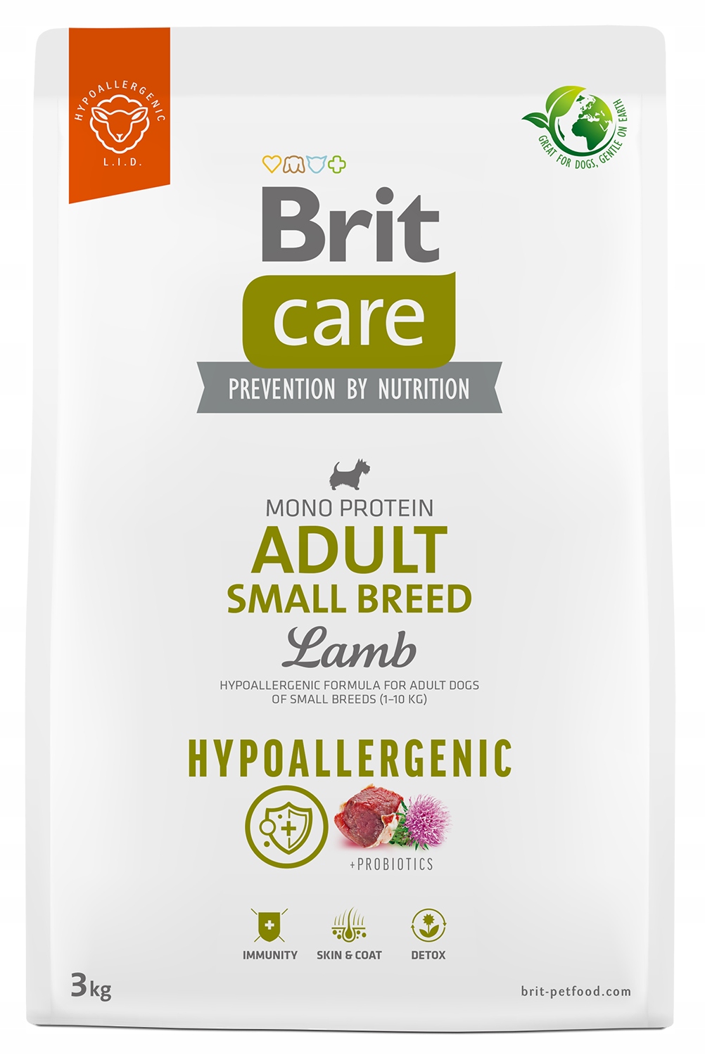 Levně Brit Care Adult Small Breed Krmivo pro psy 3kg Hypoallergenic jehněčí maso