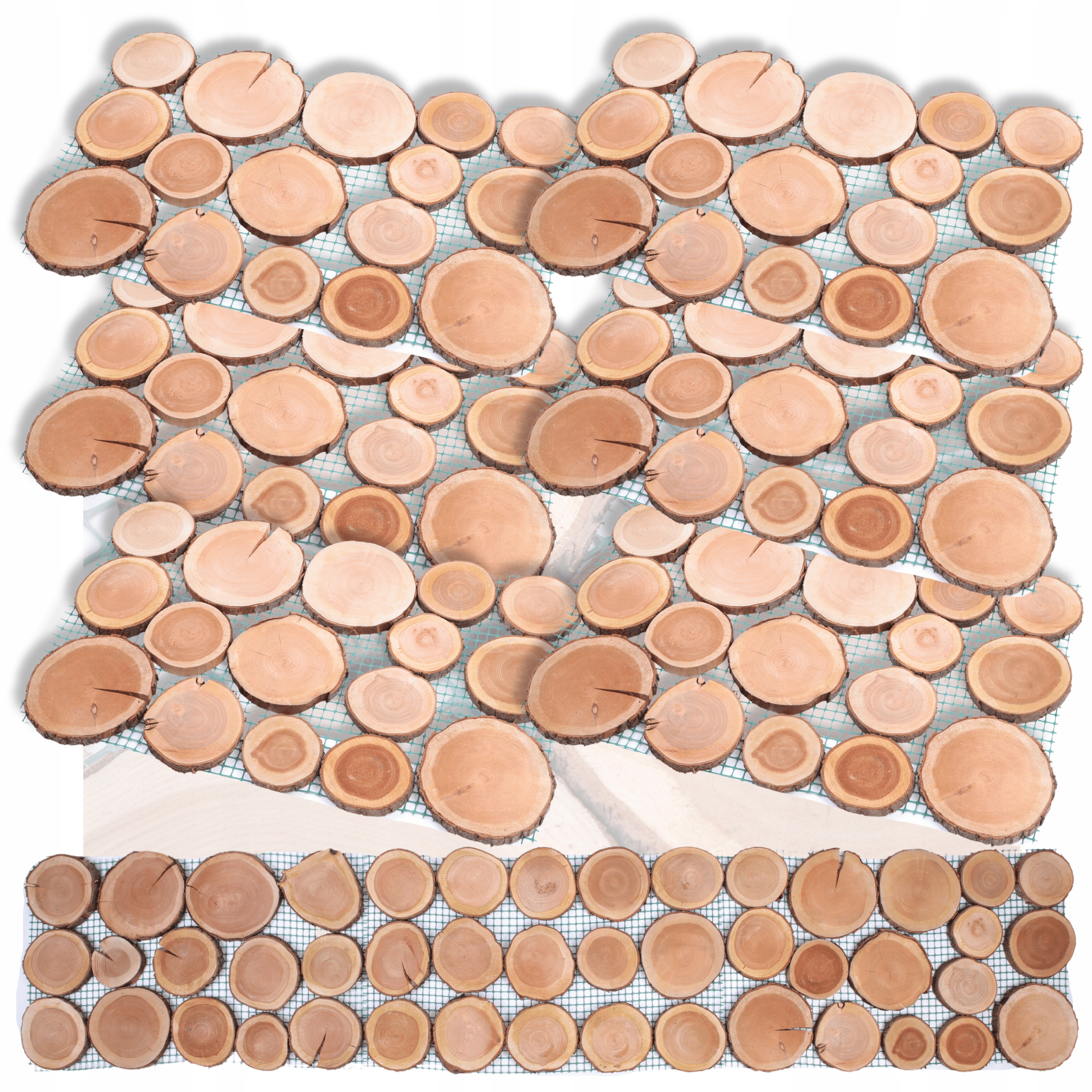 6x Drevená záhradná chodníková cesta plátky 80x50 cm čerešňová cesta Eko