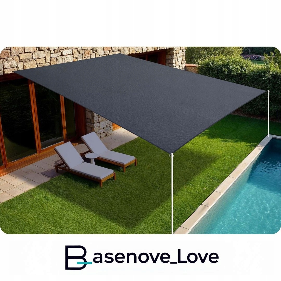 Plonos Żagiel przeciwsłoneczny prostokątny 3x4m Plonos PL-885 szary