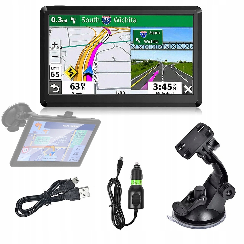 Zestaw Nawigacja Samochodowa dla Ciężarówek Tir Truck Auta Gps 7cali