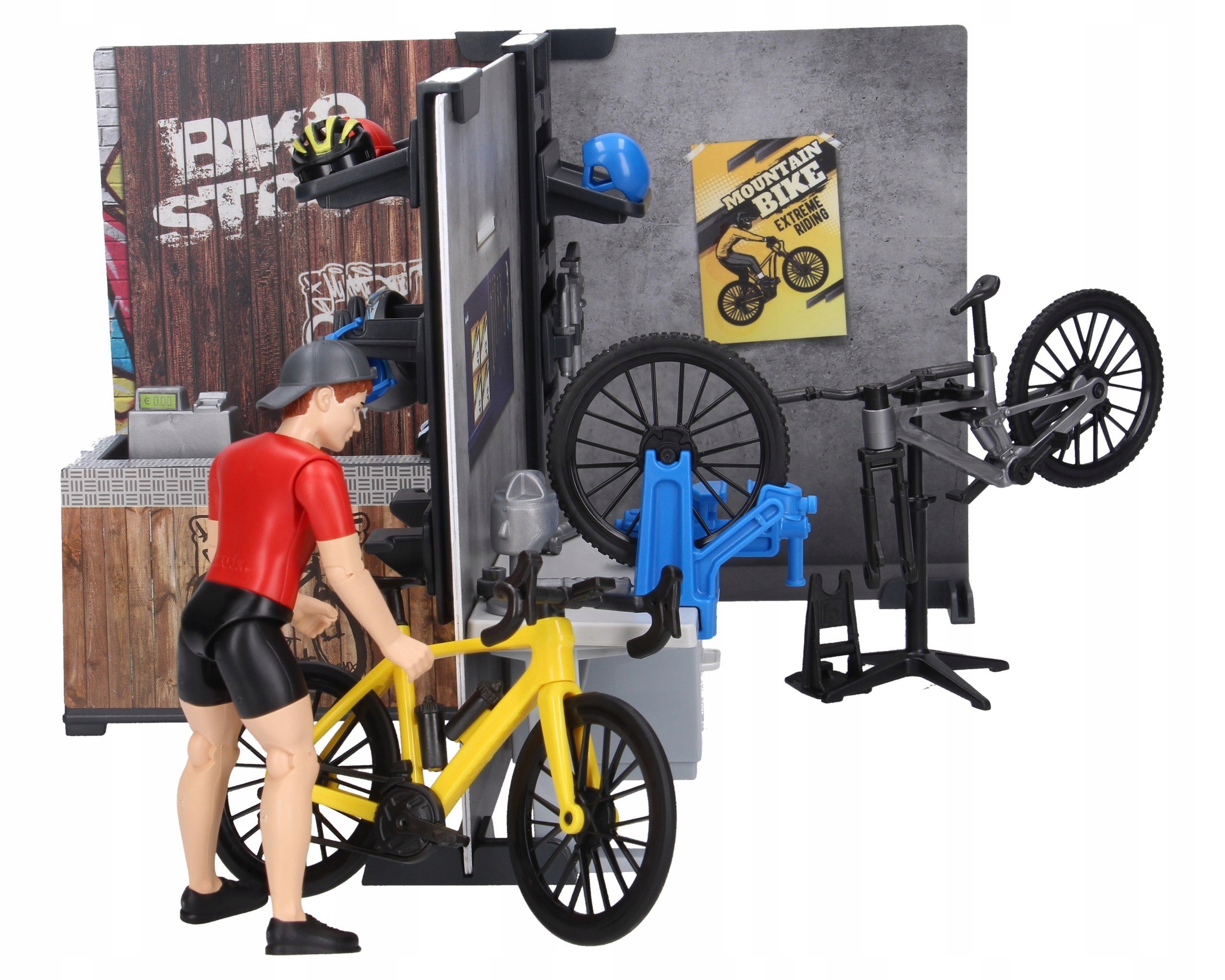 Zestaw sklep rowerowy z figurką Bruder 63120