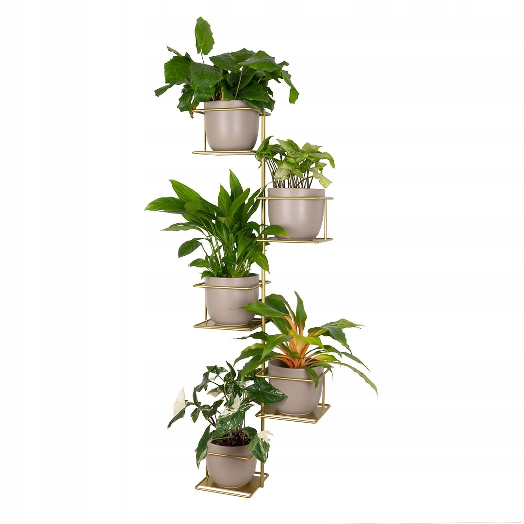 Držiak Na Kvetináč Džungľa 3 nástenný závesné kvetináče na 5 zlatých rastlín