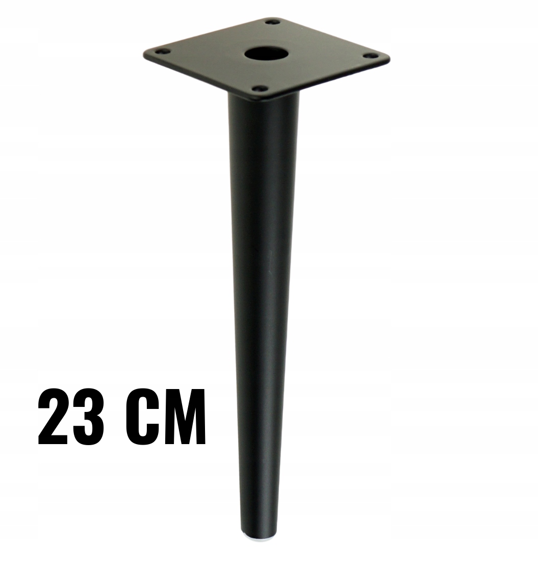 

Noga stalowa stożek 23 cm blacha montażowa, czarna