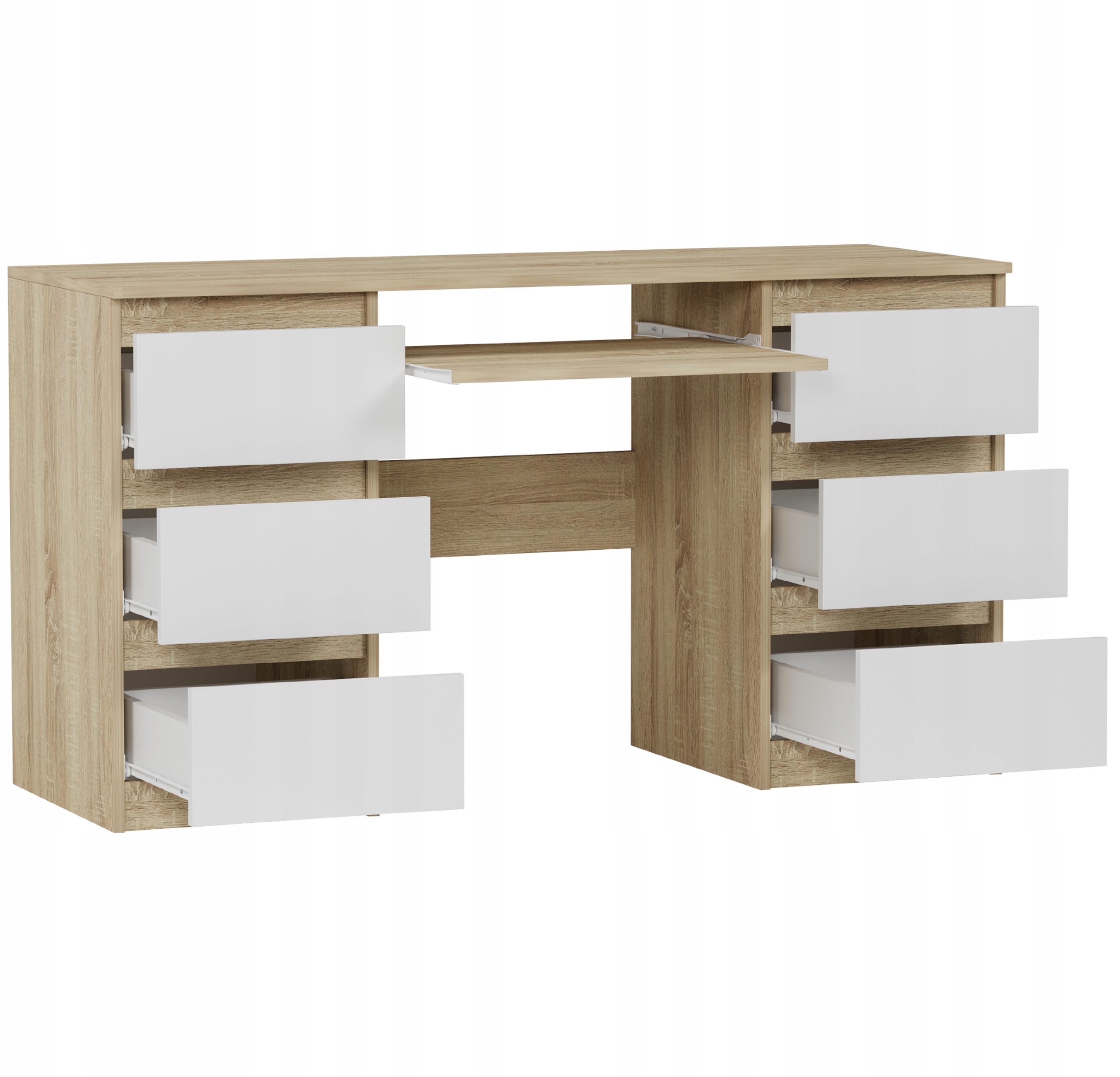 Meble Biurko komputerowe 6sz 135cm sonoma mix N32