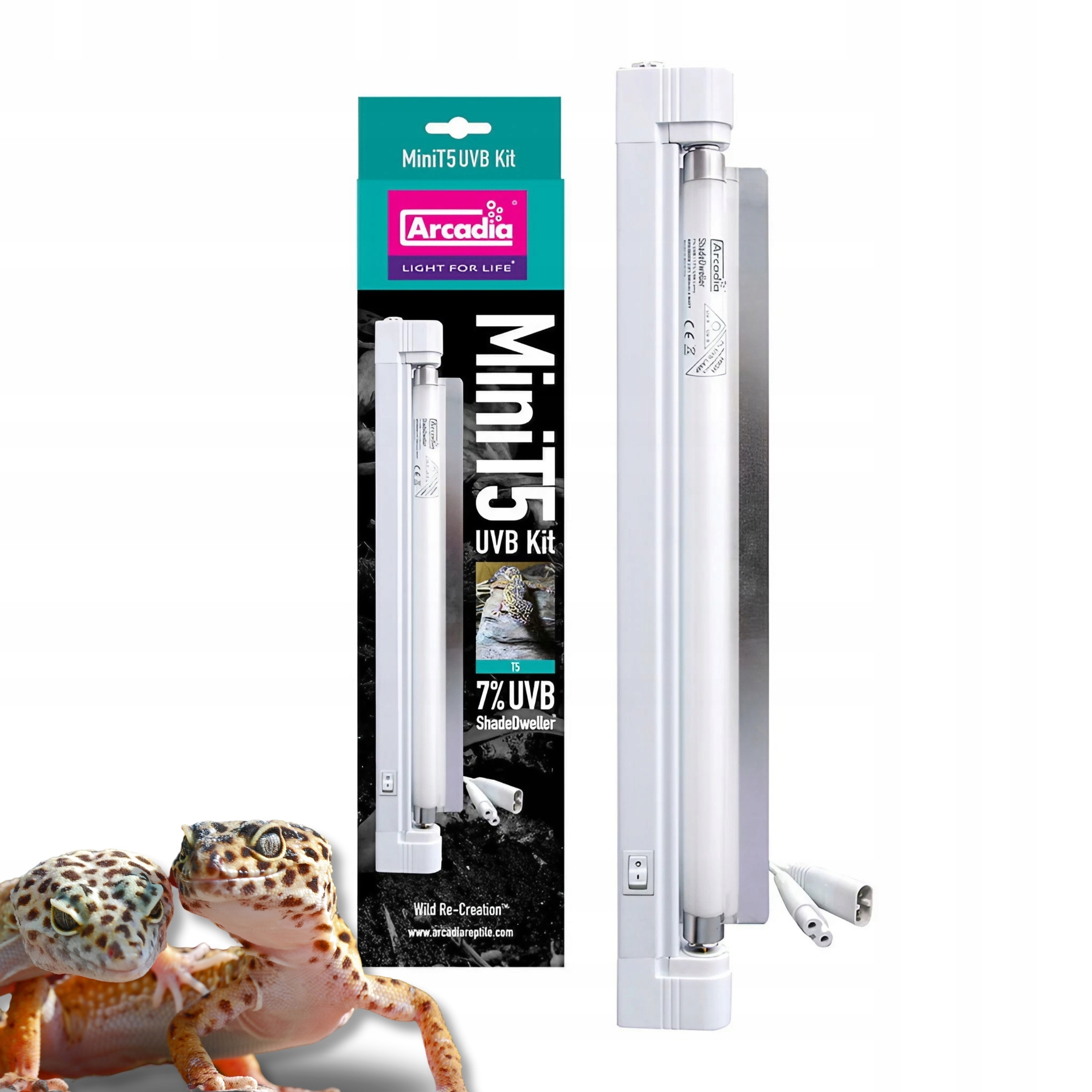 Levně Lampa pro Gekona Lamparciho Arcadia Mini T5 Kit 8W 7% Uvb 17% Uva