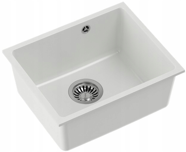 Quadron Alec 40 Granitowy Zlewozmywak Kuchenny Snow White Biały/stal