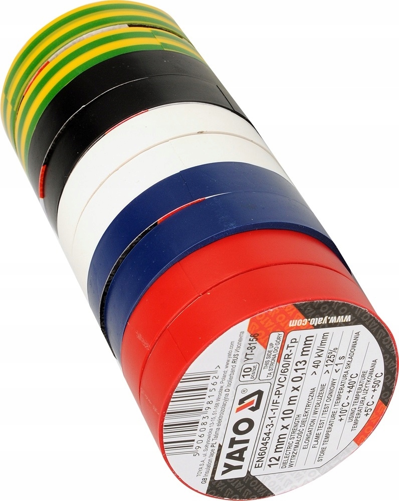 

Taśma Izolacyjna 12mmx10m MIX 10 Szt Yato YT-8156