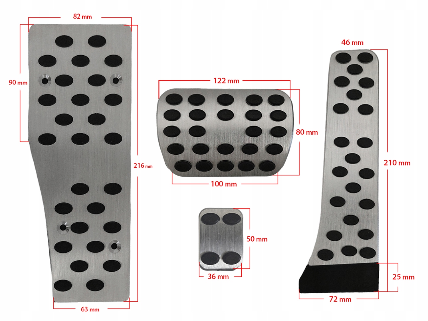 Nakładki na Pedały MERCEDES BENZ E C S GLK CLK SL E200 W240 W212 AUTOMAT Producent SHR Germany