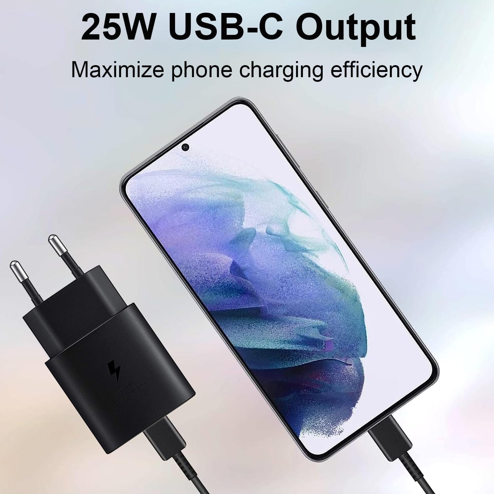 Samneer 25W USB-C Charger for Galaxy S20 S21 S22 Note20 A52S A53 A72 — miniatura 3