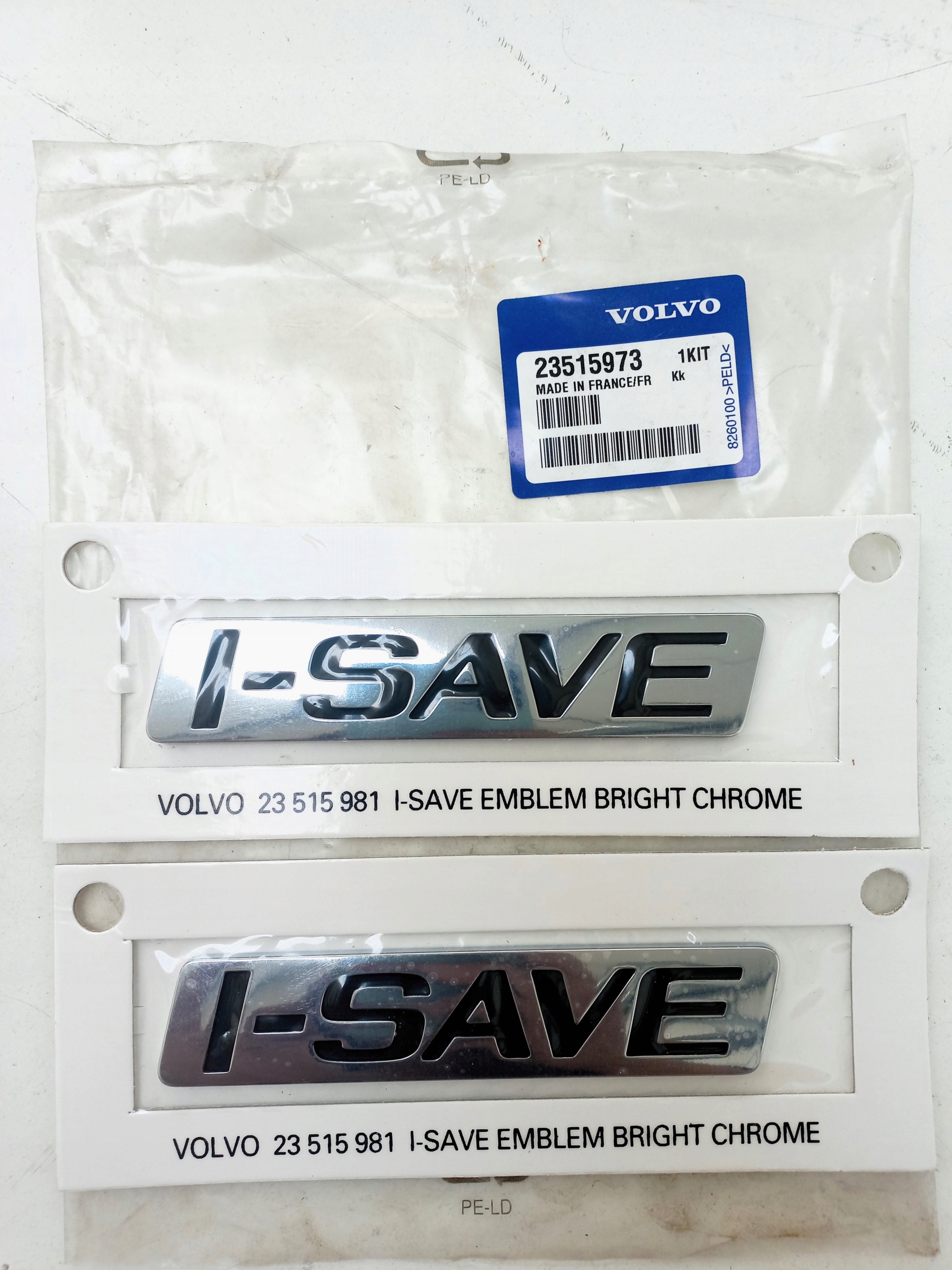 NOWY ORYGINALNY KOMPLET EMBLEMAT LOGO ZNACZEK I-SAVE VOLVO FH 5 FH 4 FM Numer katalogowy części OE 23515973