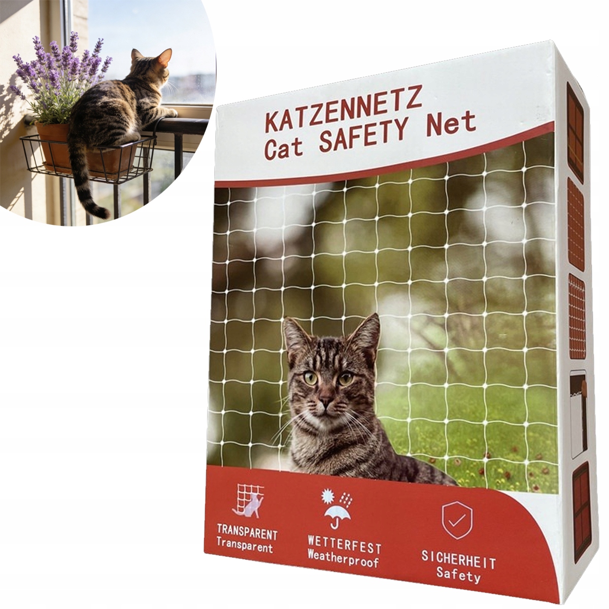 Levně Set Síťka Na Balkon Pro Kočky 8x3 m Pro Ochranu Okna Na Holoubku