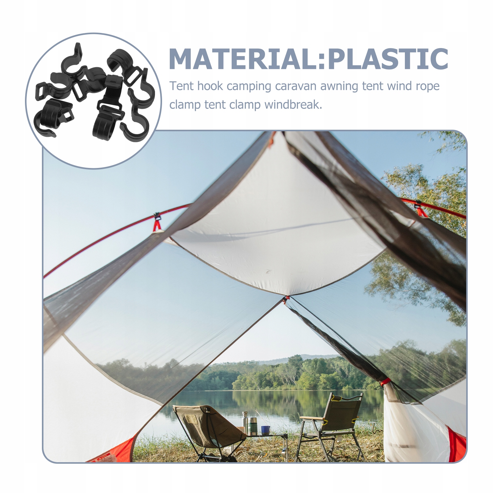 ZACISKI DO TARPÓW KEMPINGOWYCH HACZYK DO PRZECHOWYWANIA HACZYKÓW Długość maksymalna 2 m