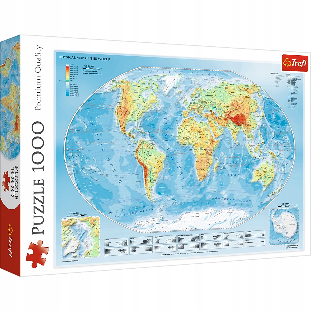 

Puzzle Mapa fizyczna świata 1000 el Trefl 10463