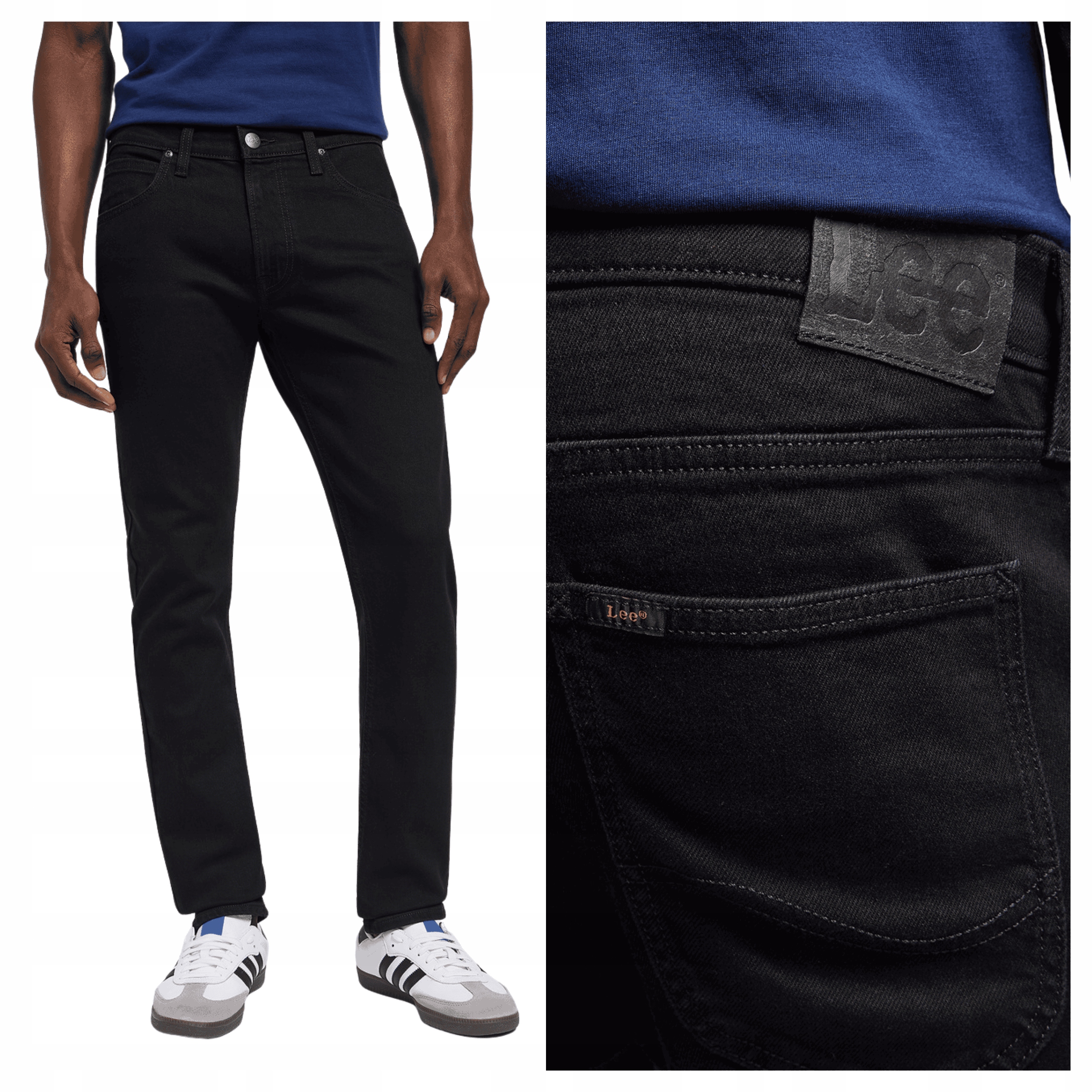 Pánské džínové kalhoty Lee Luke Černé Slim Fit Bavlněné W36 L32