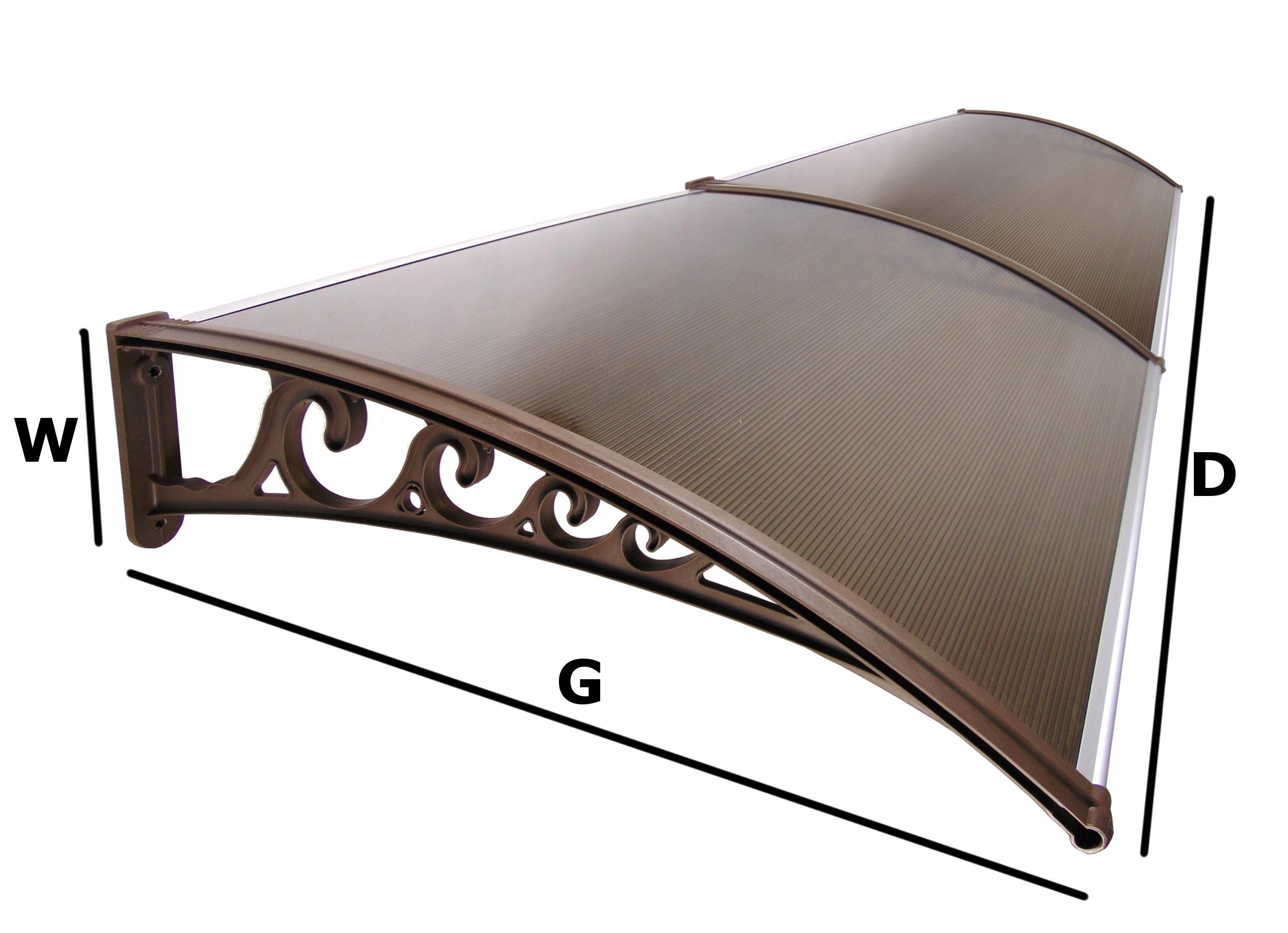 Daszek nad drzwi zadaszenie 200x120 brązowy Marka Metal-gum