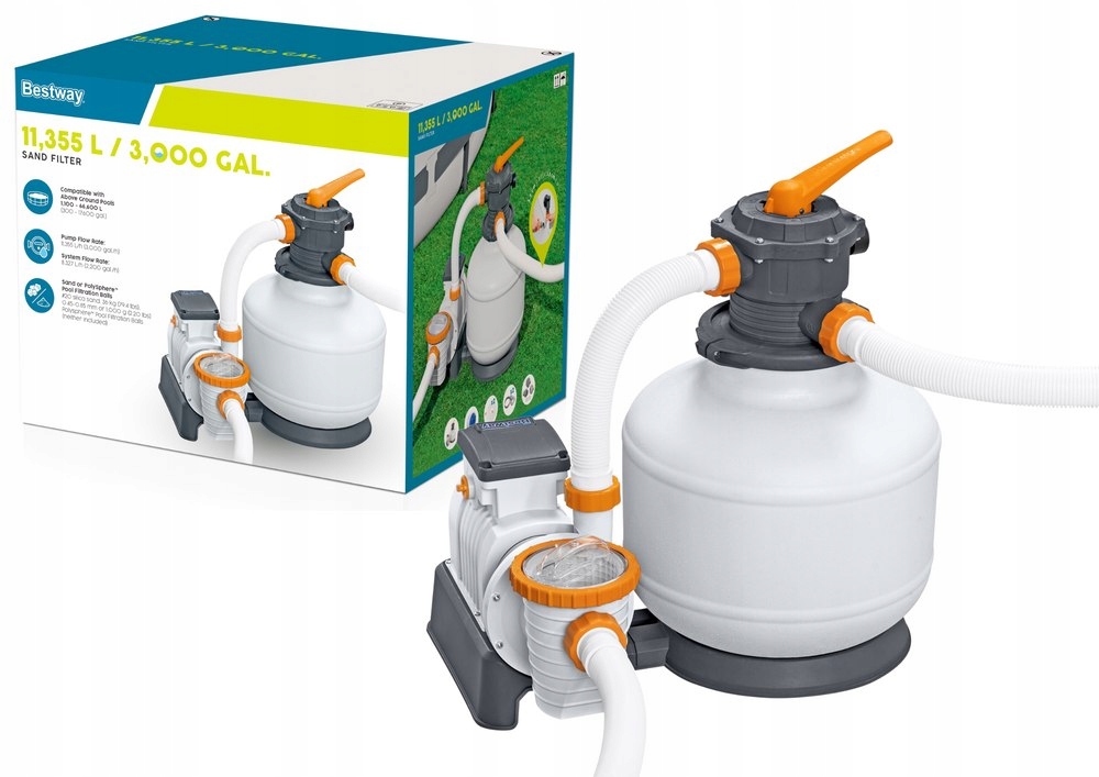 Piesková filtrácia s časovačom 11,3m3/hod