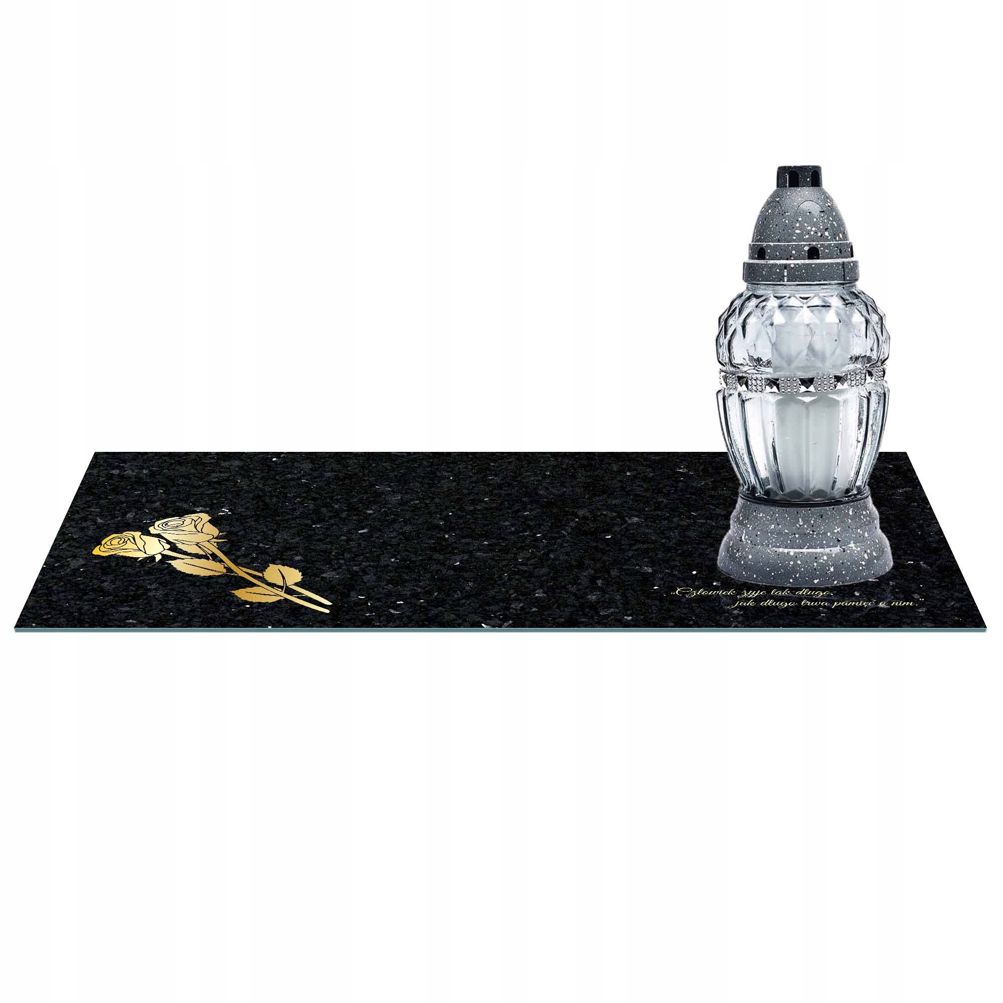 SZKLANA PODSTAWKA POD ZNICZE 60x30cm 492d + napis